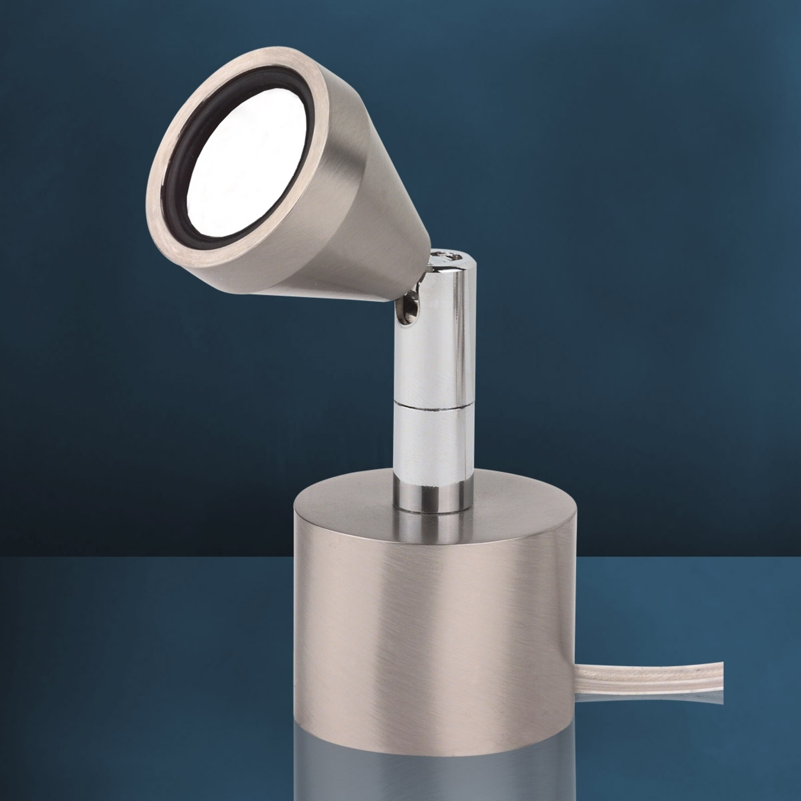 Busch Pivotable LED table lamp MINI, warm white, for Living / Dining Room, metal, 2.5 W, energy efficiency: A+, H: 13 cm