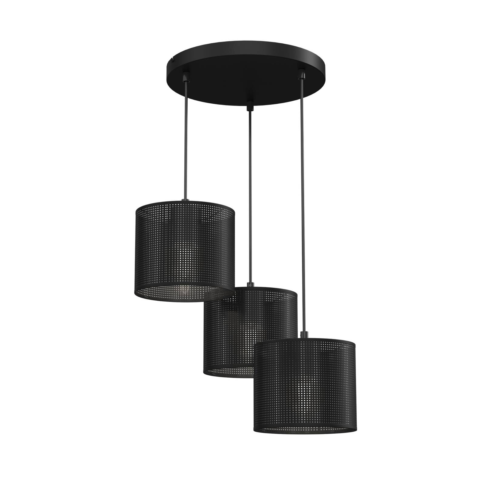 luminex suspension jovin, trois lampes, ronde, noire