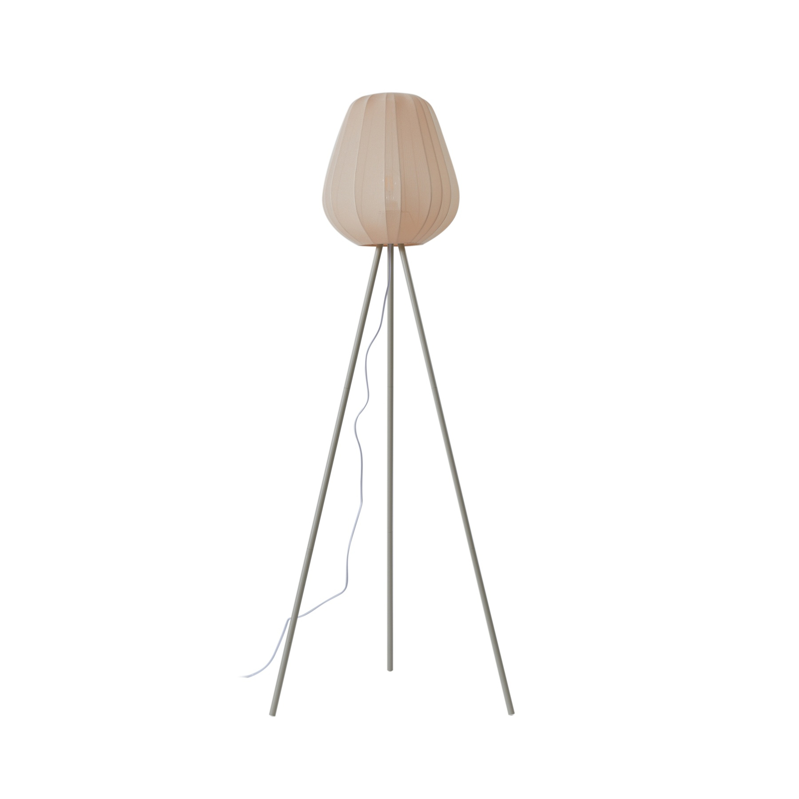 Lindby Helin gulvlampe, beige, tekstil, stativ, 144 cm, E27