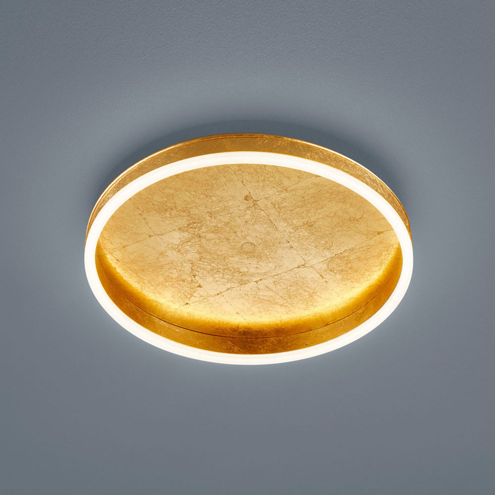 Candeeiro de teto LED Helestra Sona regulável Ø40cm dourado