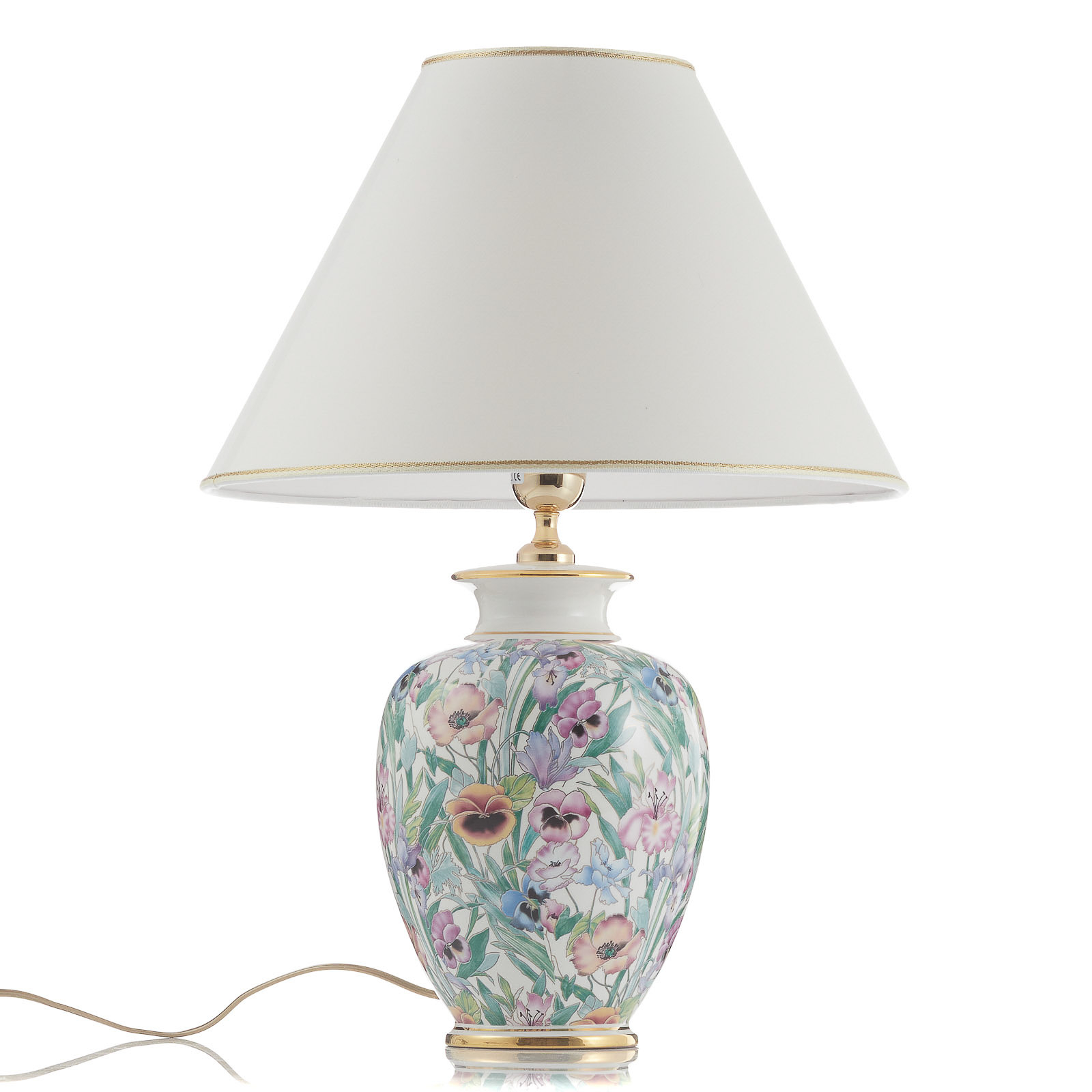 Austrolux Tischlampe Giardino Panse, Keramik, vergoldet
