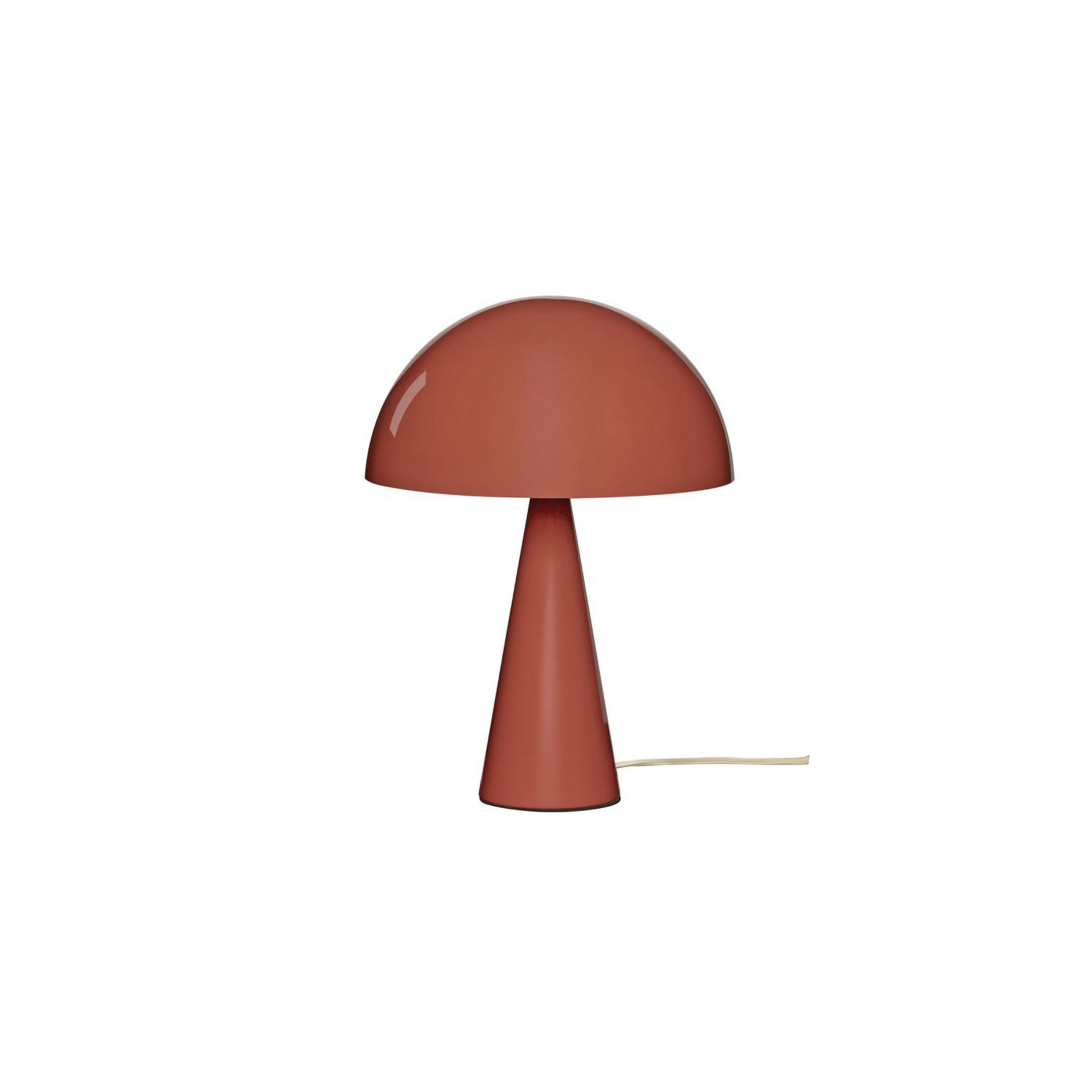 Mush Mini table lamp, red, metal, height 34 cm - HÜBSCH
