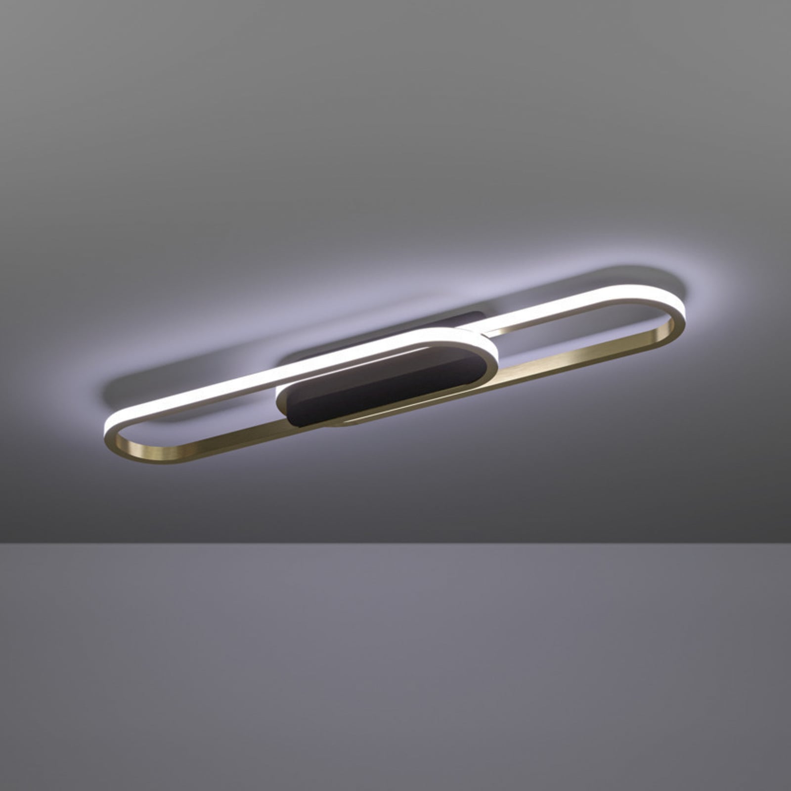 Plafonnier LED EGLO CONIVARENA, noir/laiton, 69 cm, CCT Plafonnier LED EGLO CONIVARENA, noir/laiton, 69 cm, CCT