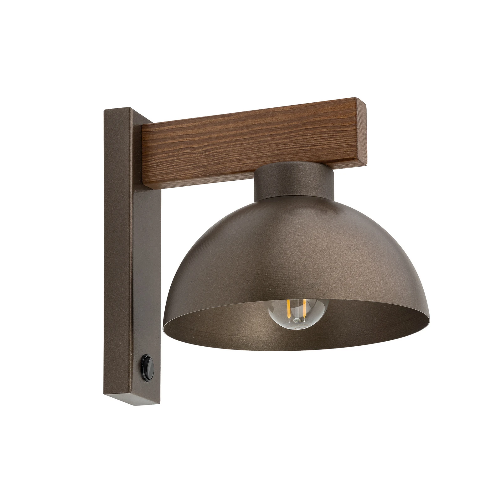 Sieninis šviestuvas „Oslo“, rudas, metalinis, 20 cm aukščio, E27
