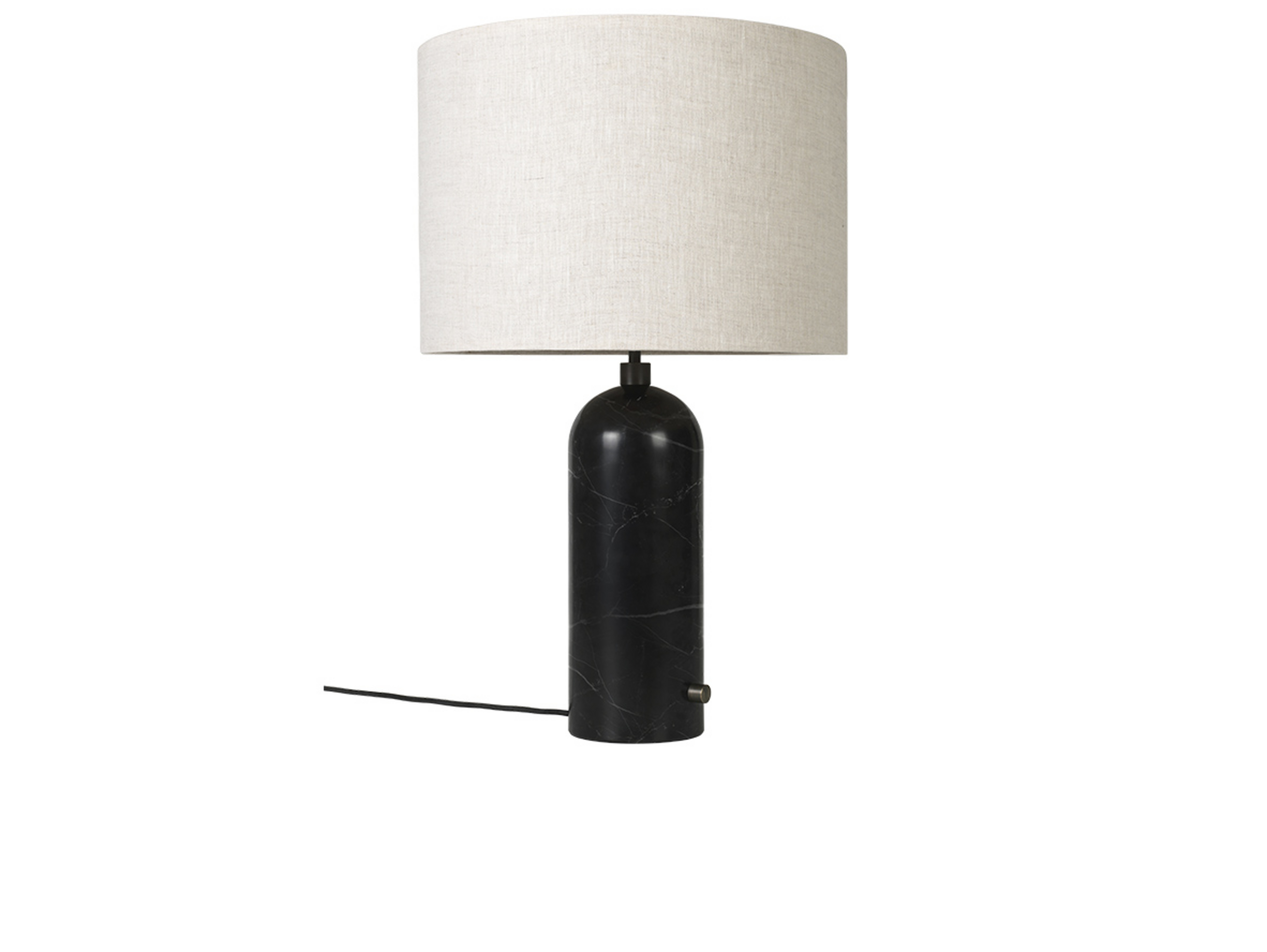 Gravity Lampe de Table Grande Marbre Noir/Canvas - GUBI