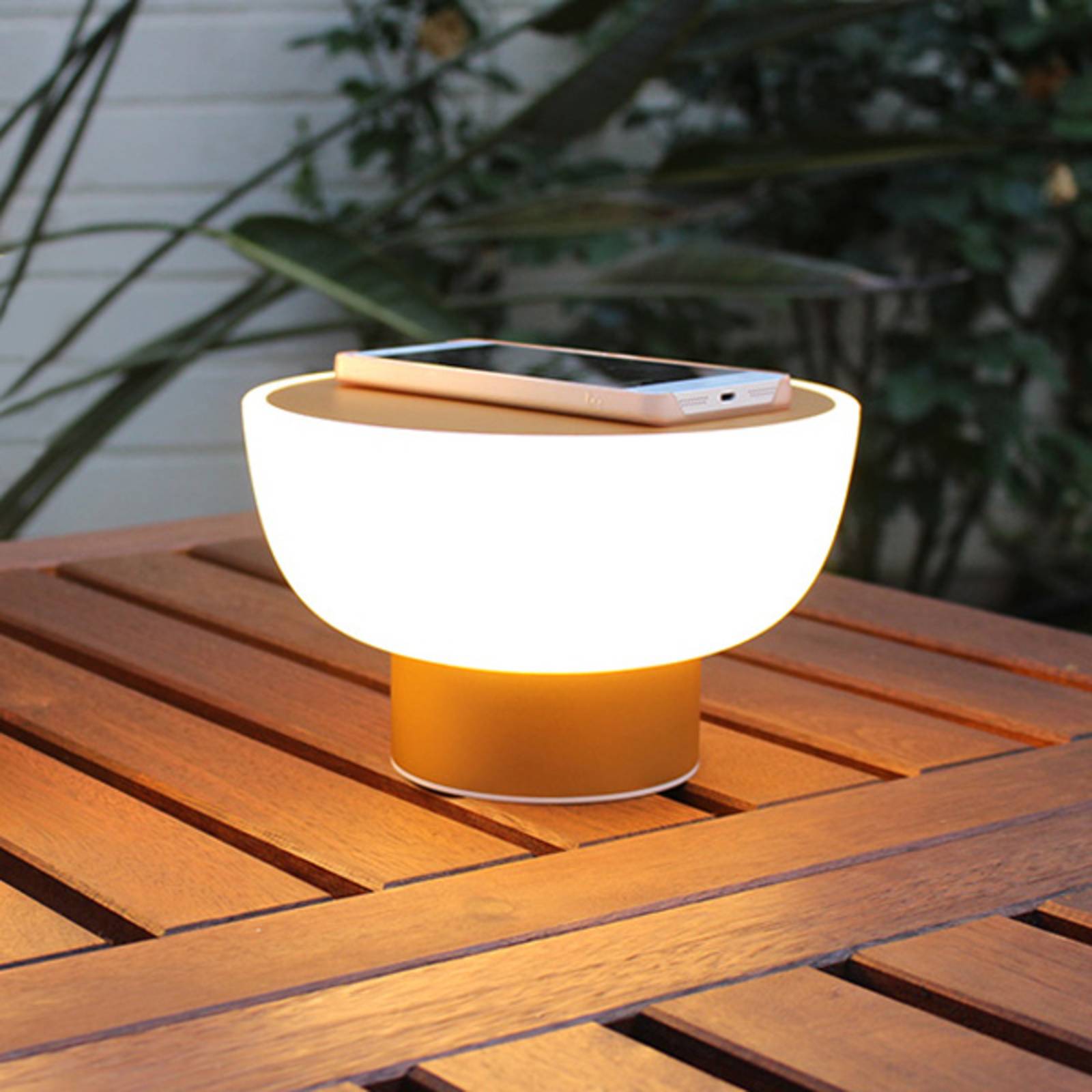 Lampe d'extérieur déco LED Patio, dorée, 20 cm