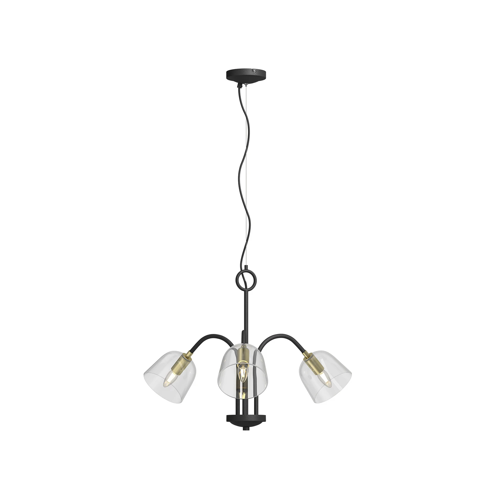 Lucande Anjita colgante pantallas vidrio, 3 luces