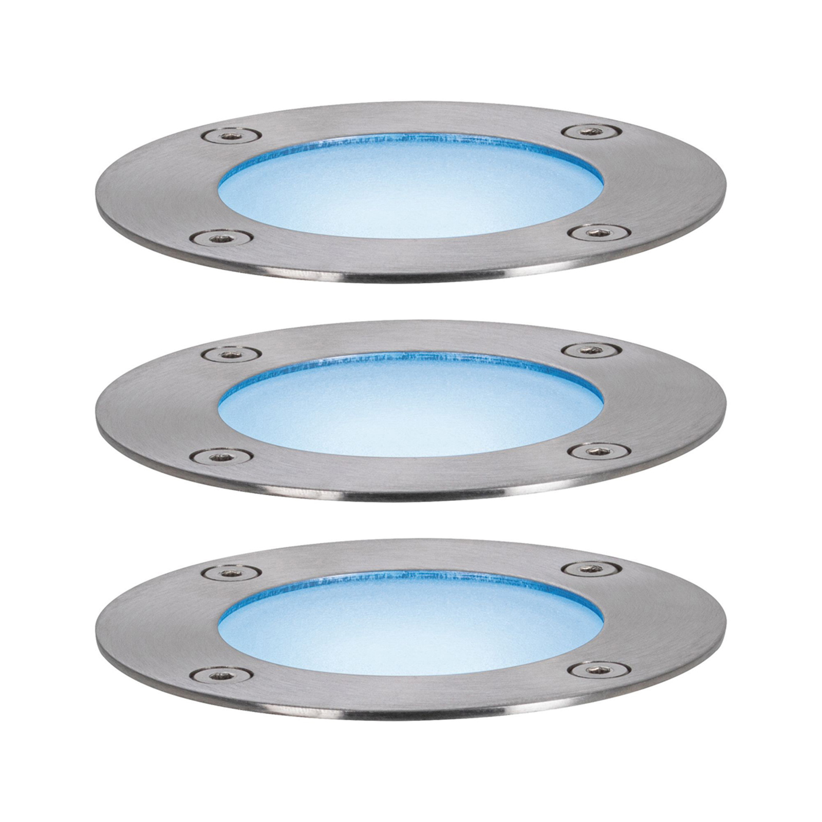 Plug & Shine 3 LED Erd Spot Smart Home ZigBee RGBW IP67 Silver - Paulman