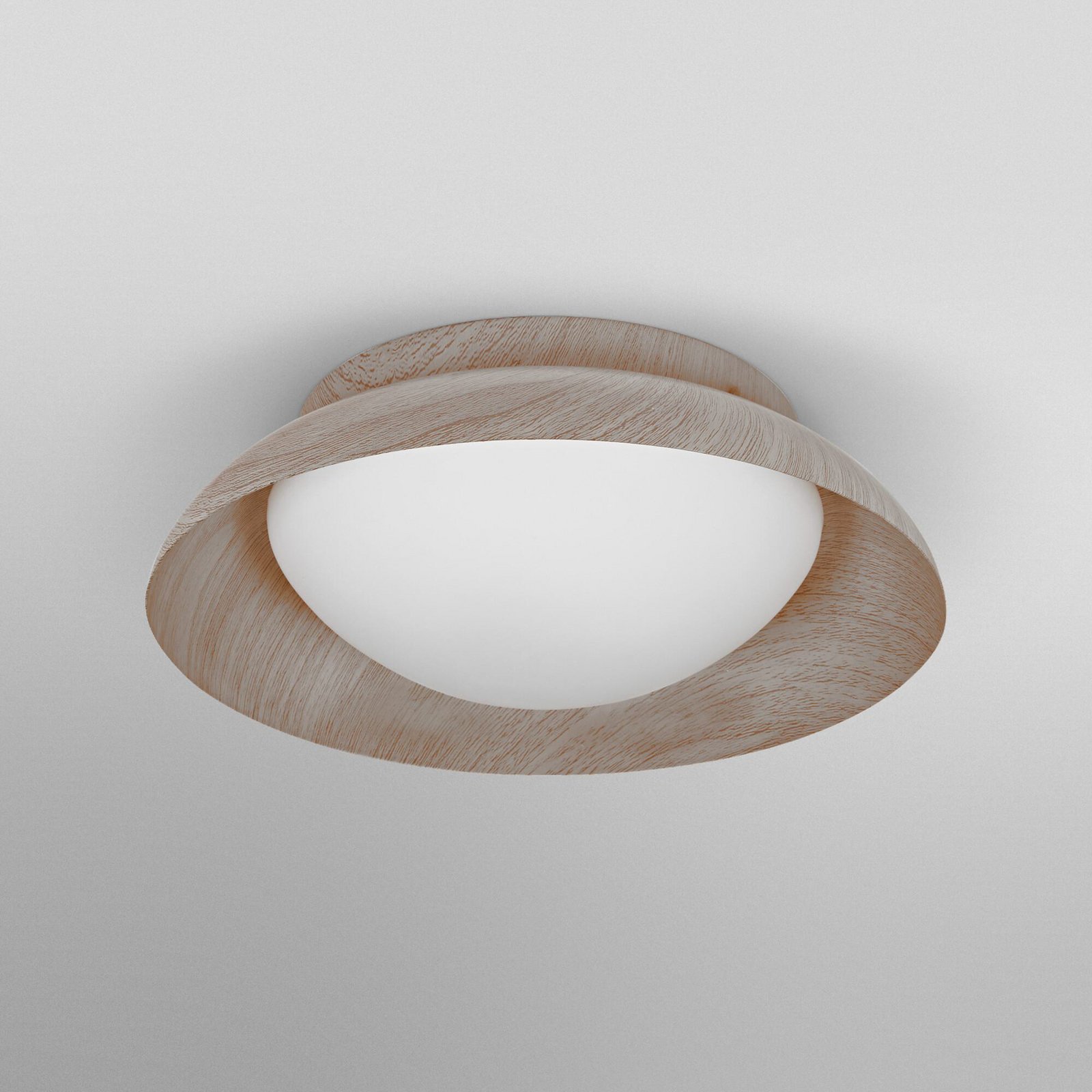 Lampa sufitowa OSRAM ORBIS Milan, drewno, Ø 31 cm, metal/szkło