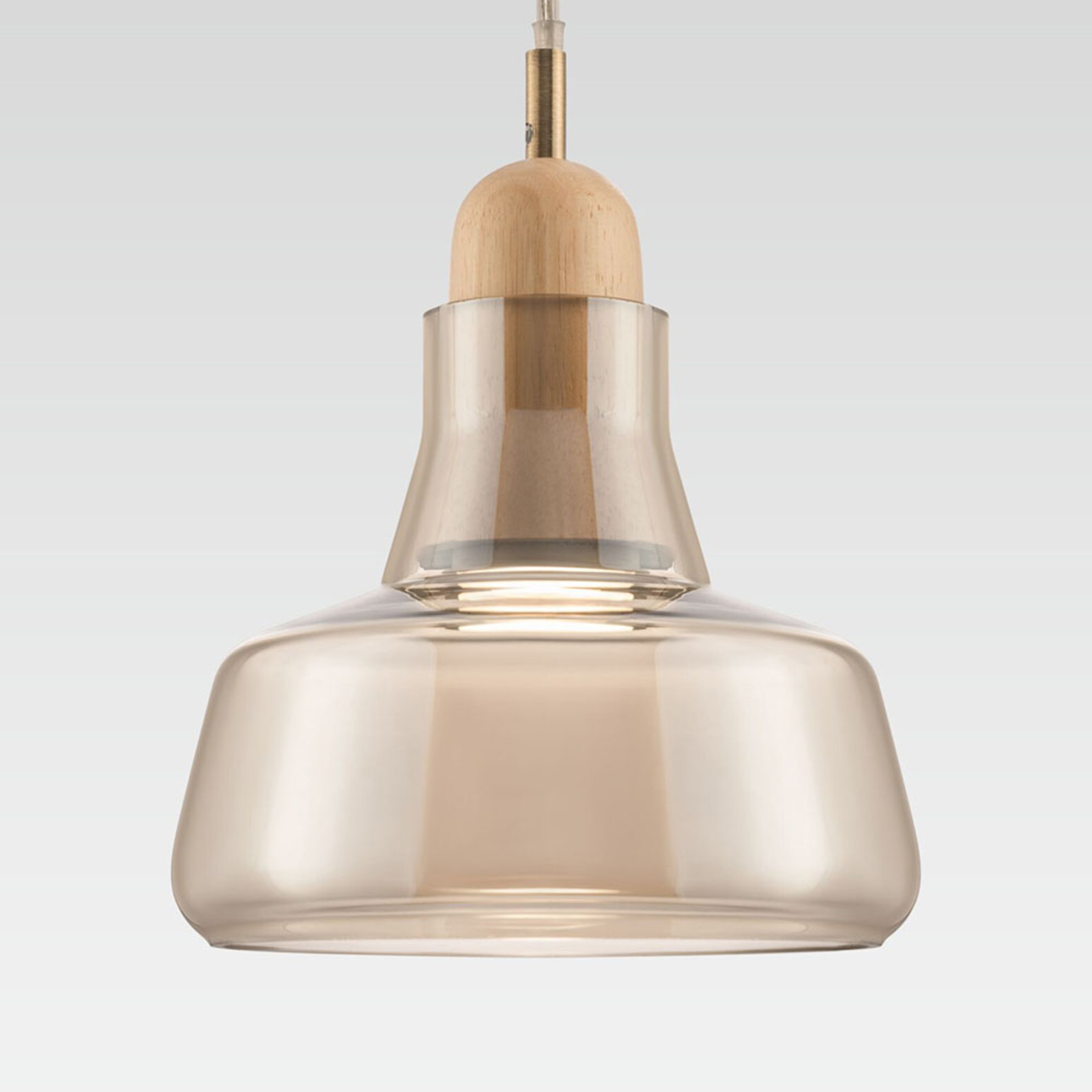 Maytoni Ola hanging light, glass lampshade, Ø 15 cm, amber, for Living / Dining Room, metal, glass, GU10, 50 W, energy efficiency: A++, H: 20.5 cm