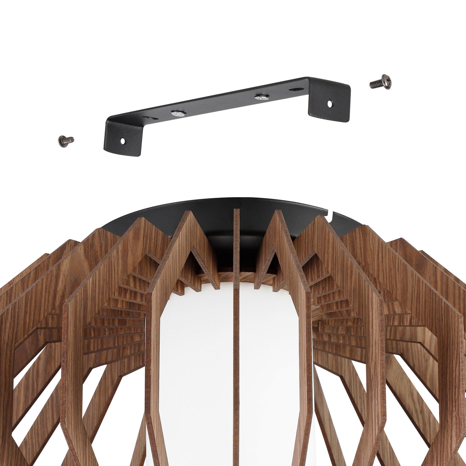 Lampa sufitowa Rusticaria z drewnianymi rozpórkami