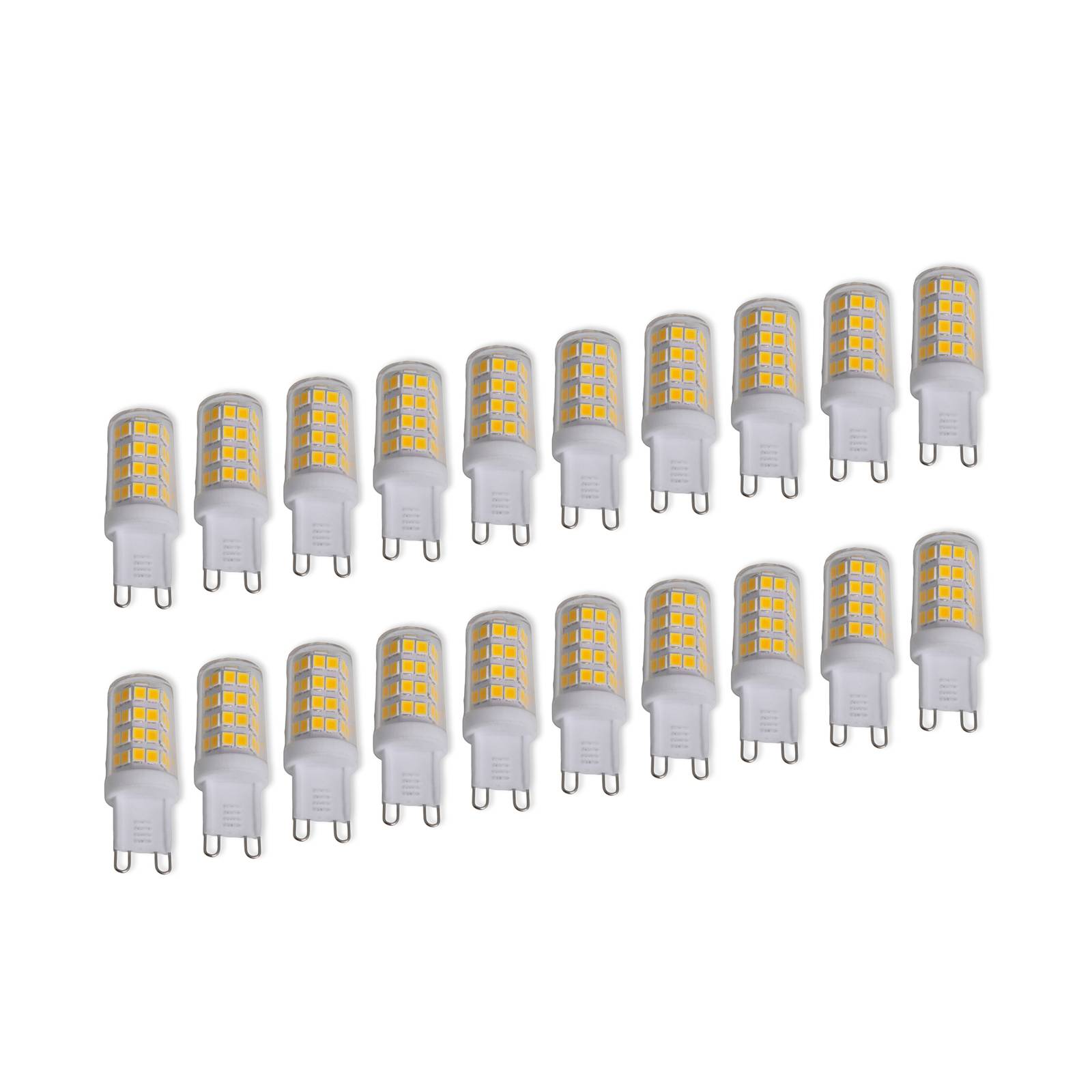 Lindby LED-Stiftlampe, 20er-Set, G9, 3 W, klar, 3.000 K