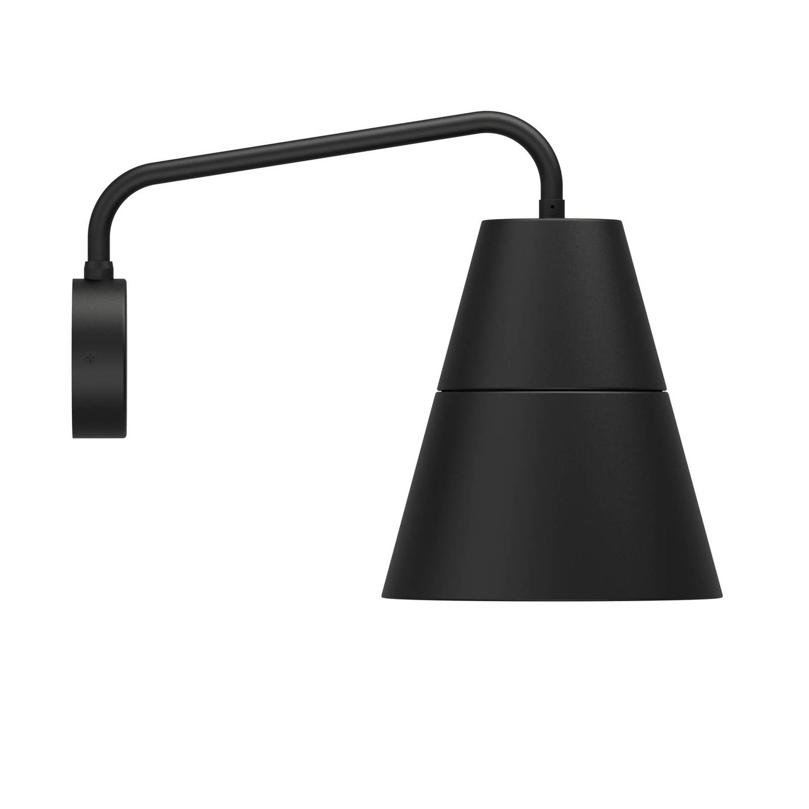 GRUPA Ili wall light with plug cable black, for Living / Dining Room, aluminium, PVC, E27, 75 W, H: 27 cm