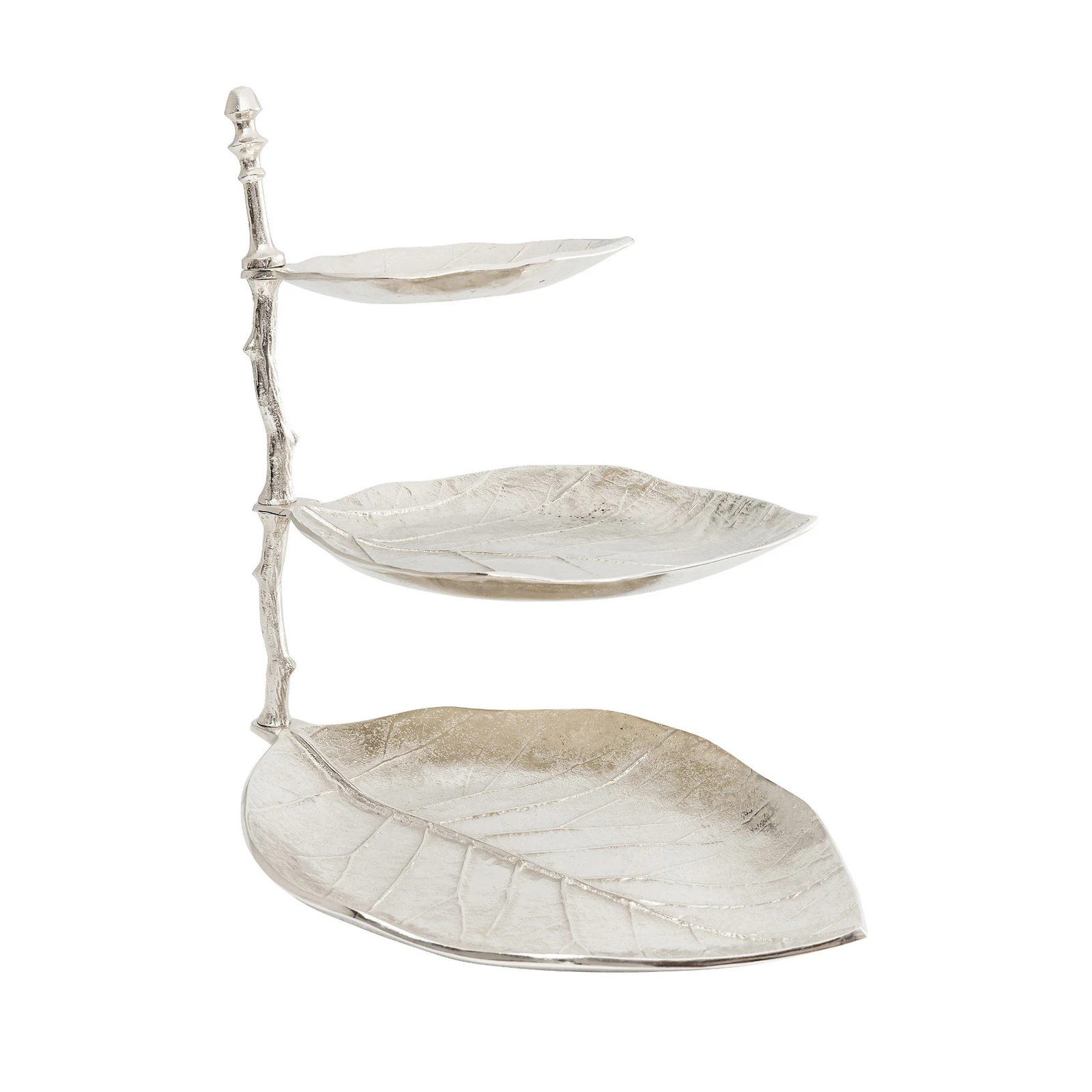 KARE Etagere Leaf, hliník, poniklovaný, výška 46 cm