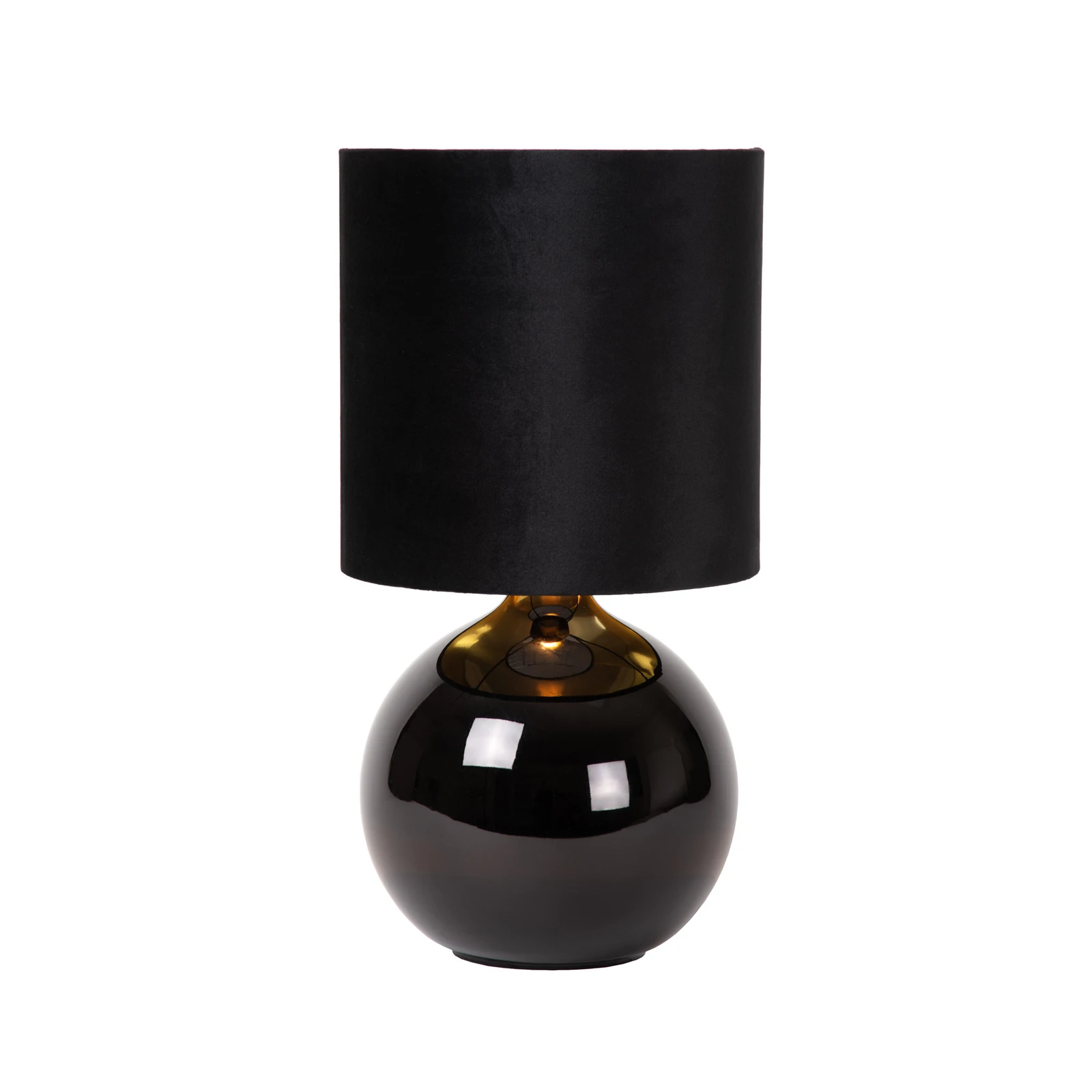 Esterad bordlampe, svart, Ø 24 cm, høyde 47 cm, glass