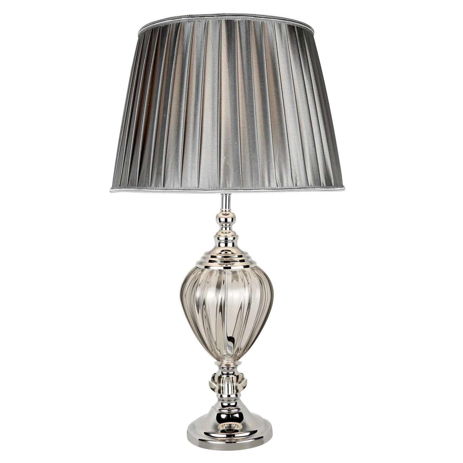 Greyson table lamp with fabric lampshade in grey