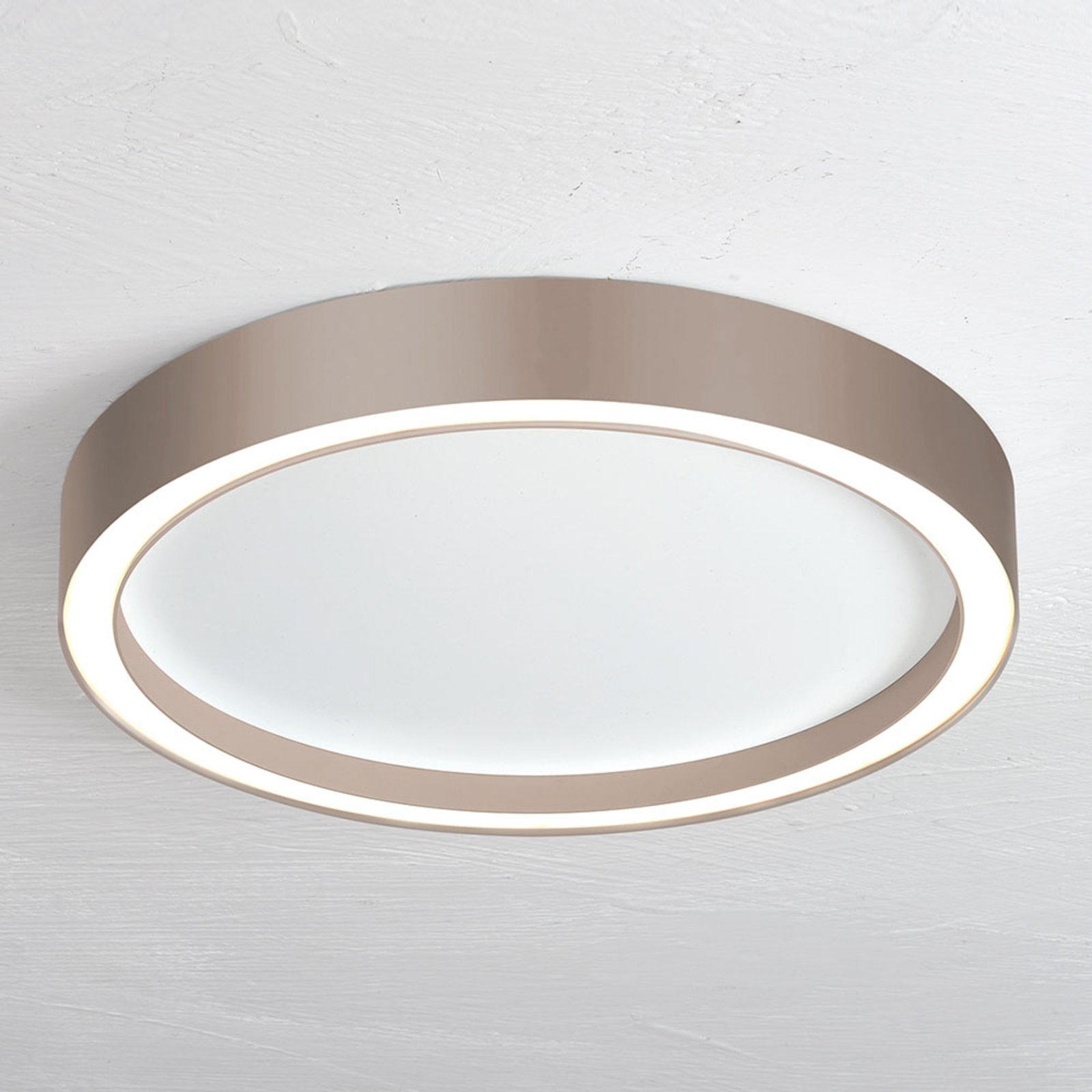 Bopp Aura LED ceiling light Ø 55 cm white/taupe