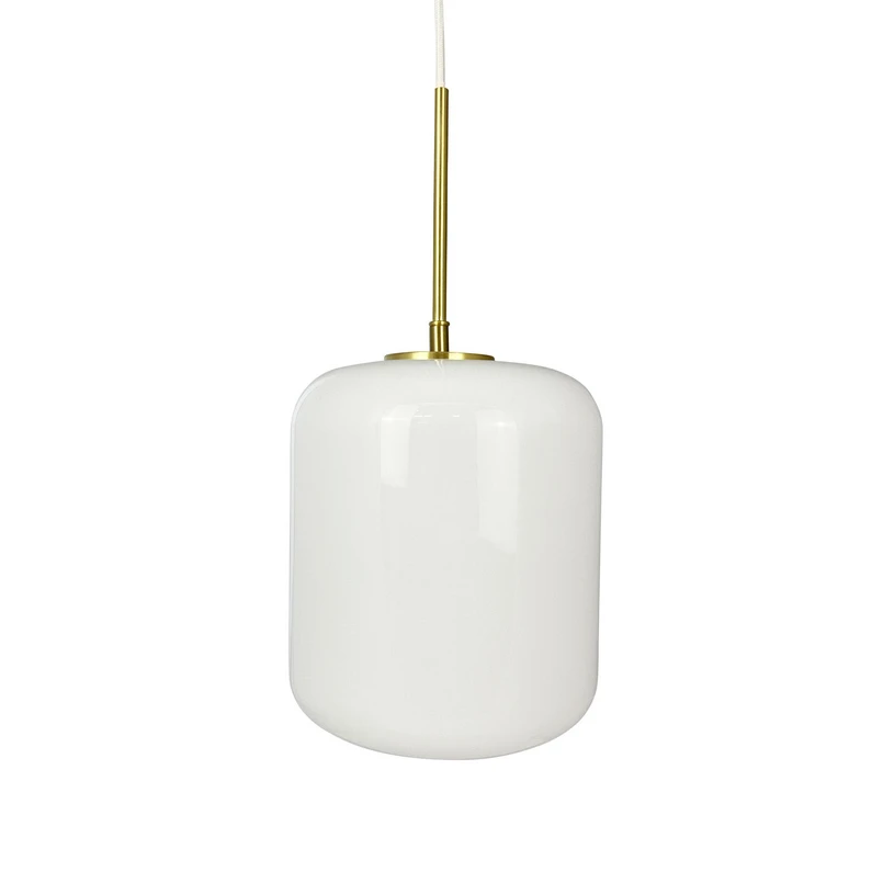 Dyberg Larsen hængelampe Silvia, Ø 20 cm, opal/messing, glas