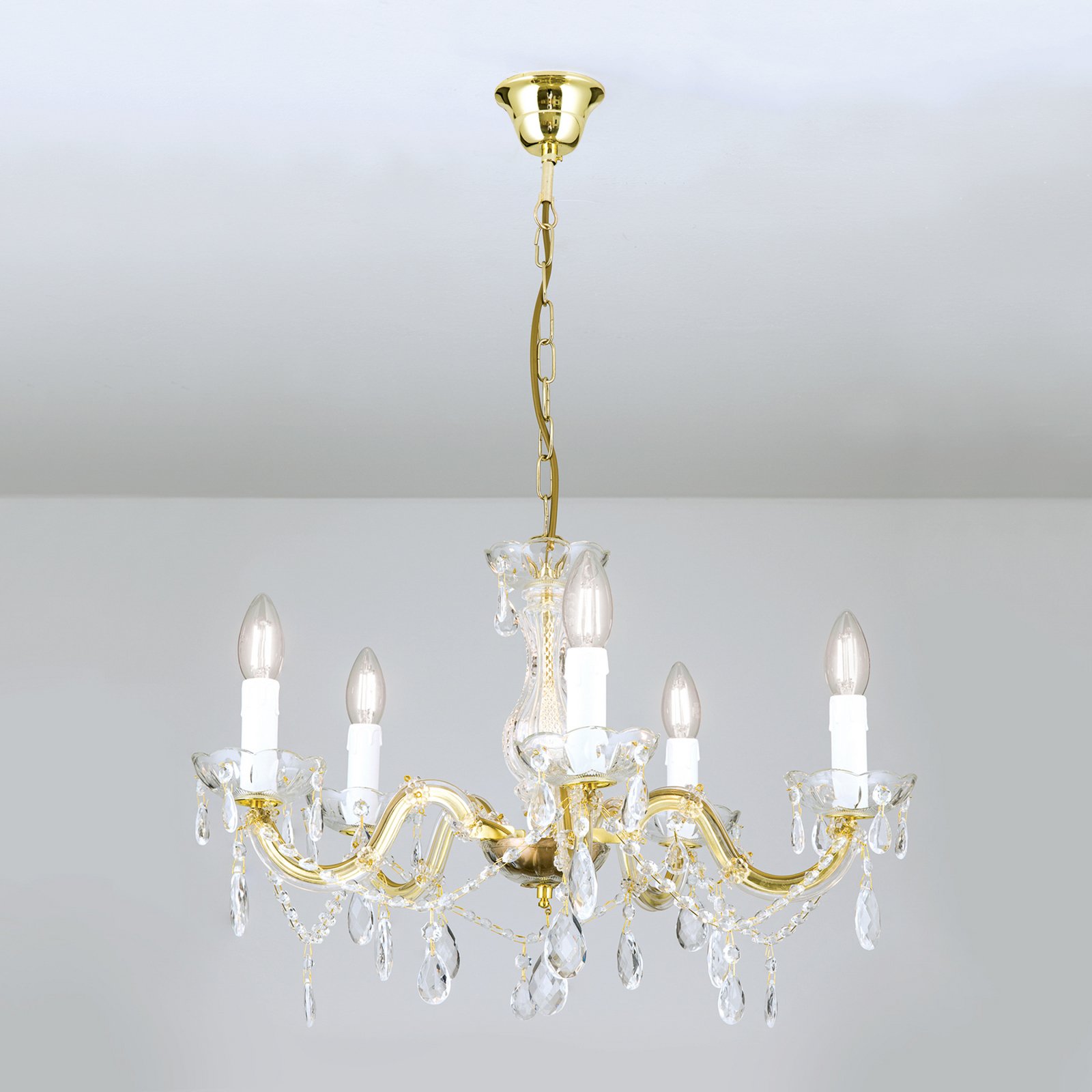 Marie Claire chandelier crystal glass 5-bulb