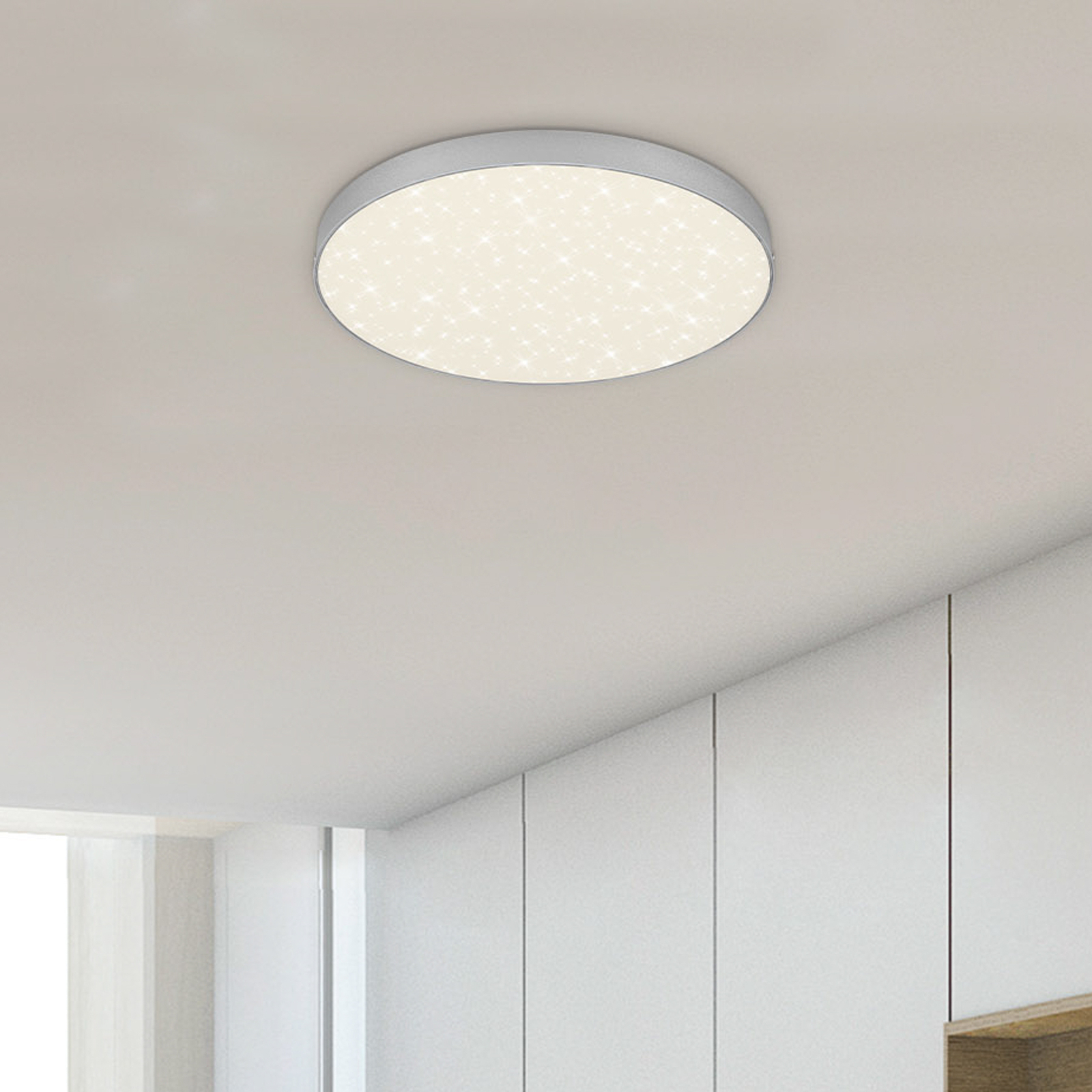 Flame Star LED mennyezeti lámpa, Ø 28,7 cm, ezüst színű