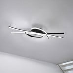 Plafonieră LED Biba, negru, lungime 100 cm, metal, CCT