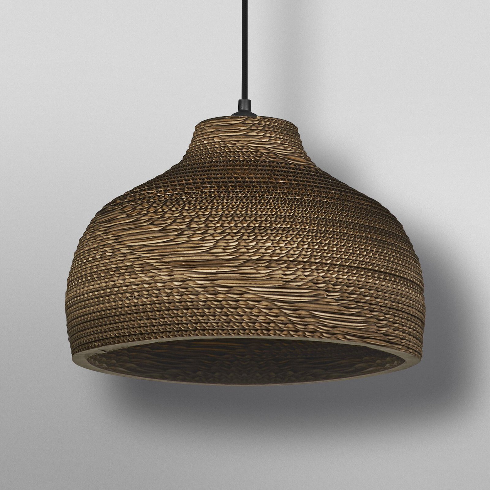 OSRAM Hängeleuchte HAT, braun, Ø 36 cm, Wellpappe, E27