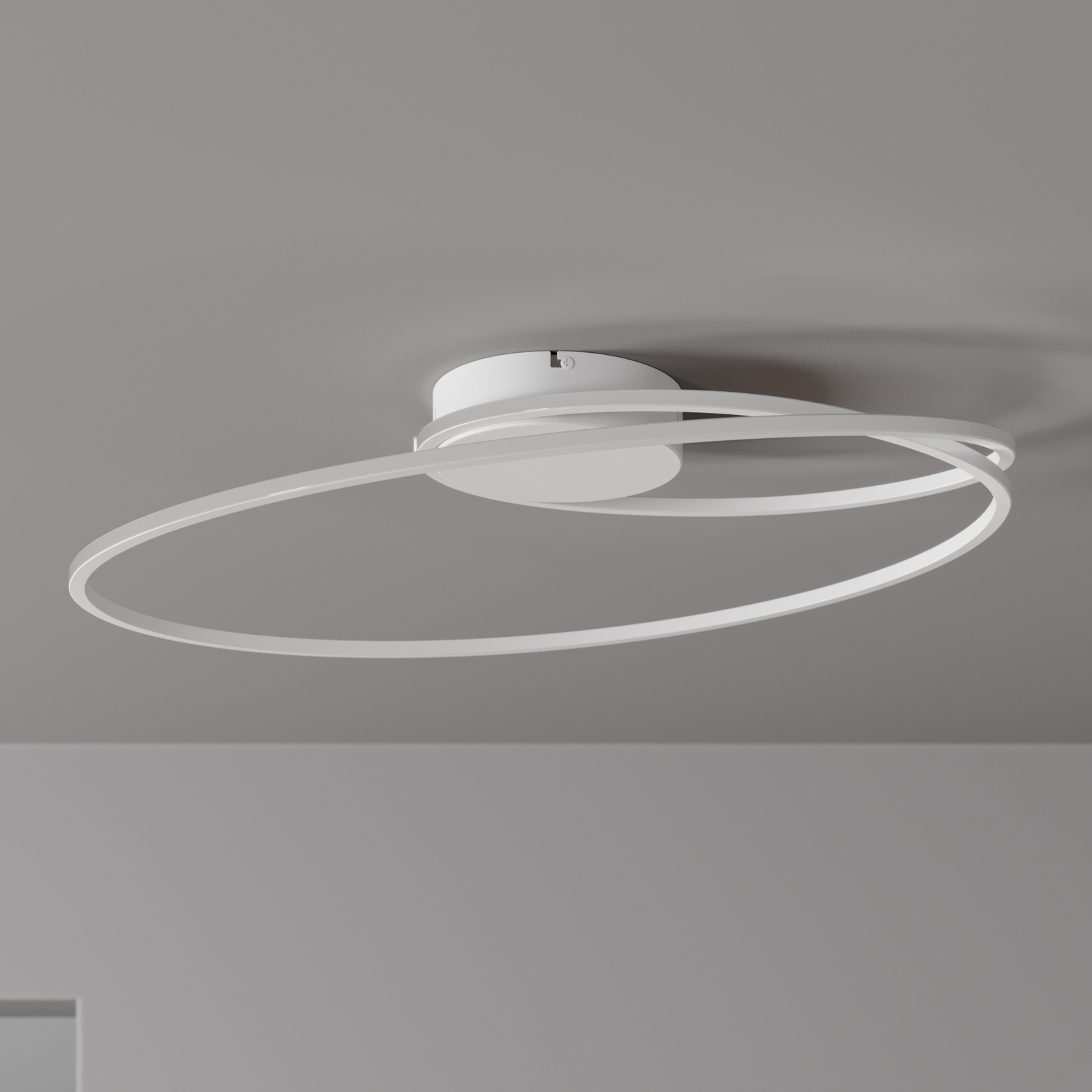 Lindby Xenias LED-taklampa, vit, 60x35 cm