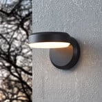 LED buiten wandlamp Fornaci, zwart, breedte 16 cm, metaal