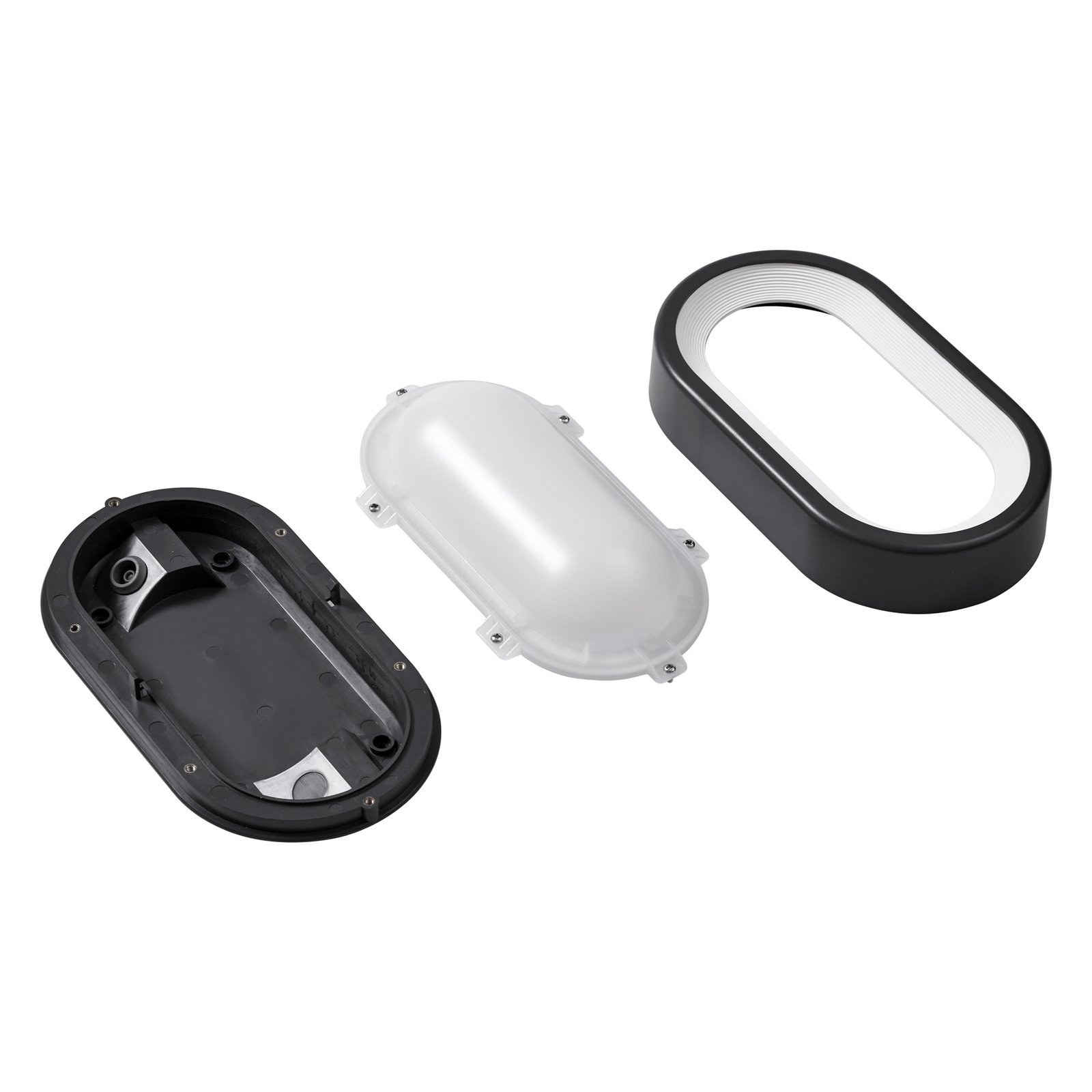 Niniel Oval LED Buiten Plafondlamp Black/White - Lindby