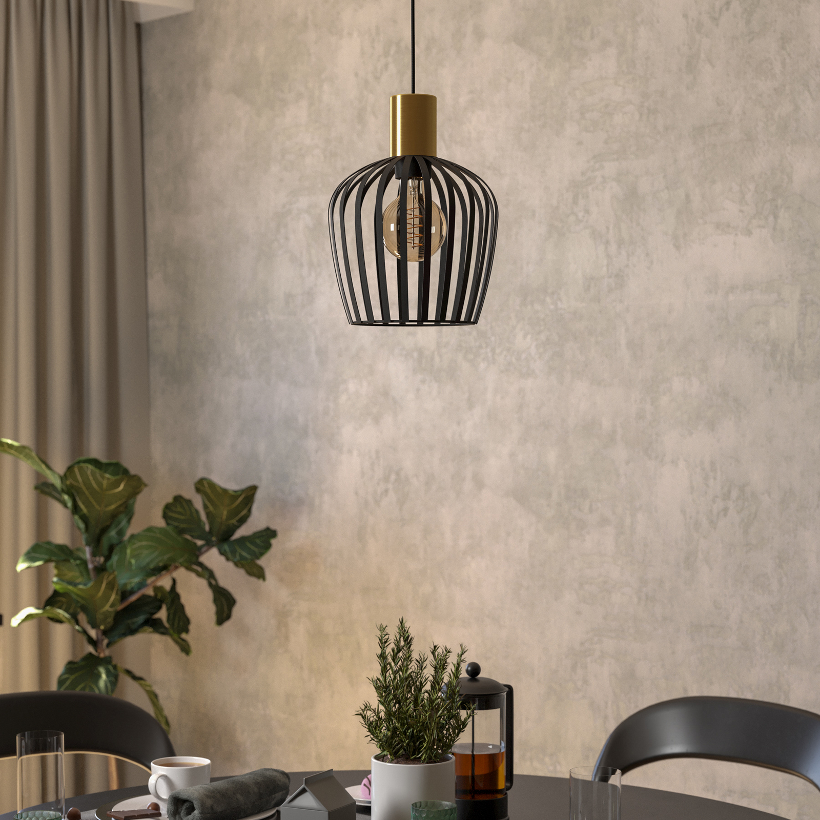 Lampă suspendată Empoli, negru/color bronz Lampă suspendată Empoli, negru/color bronz