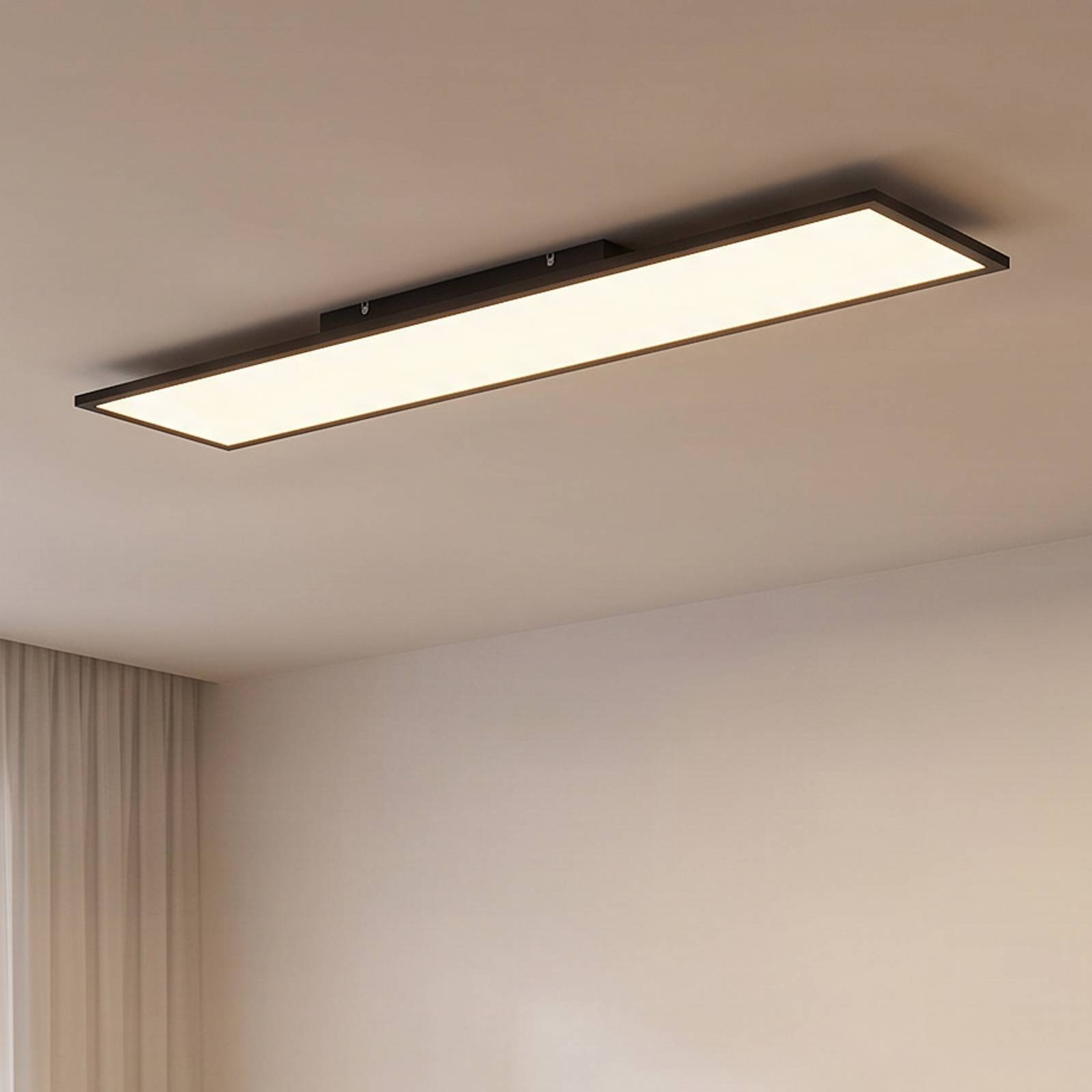 Panel LED Lindby Lamin, czarny, 120cm, CCT, ściemniany, pilot