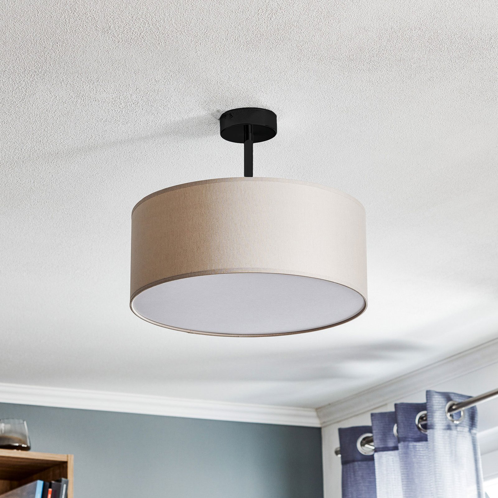 Rondo semi-flush ceiling light, cream Ø 45 cm