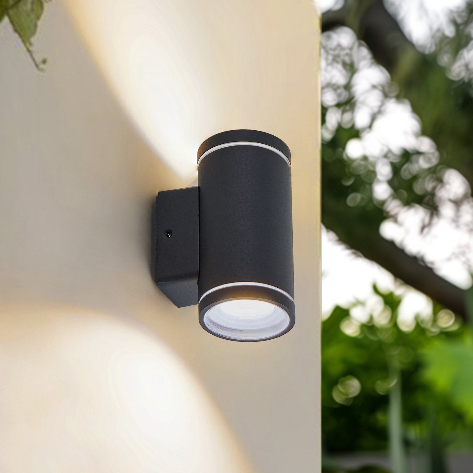 Valtin Smart LED Applique Murale d'Extérieur Noir - Lindby