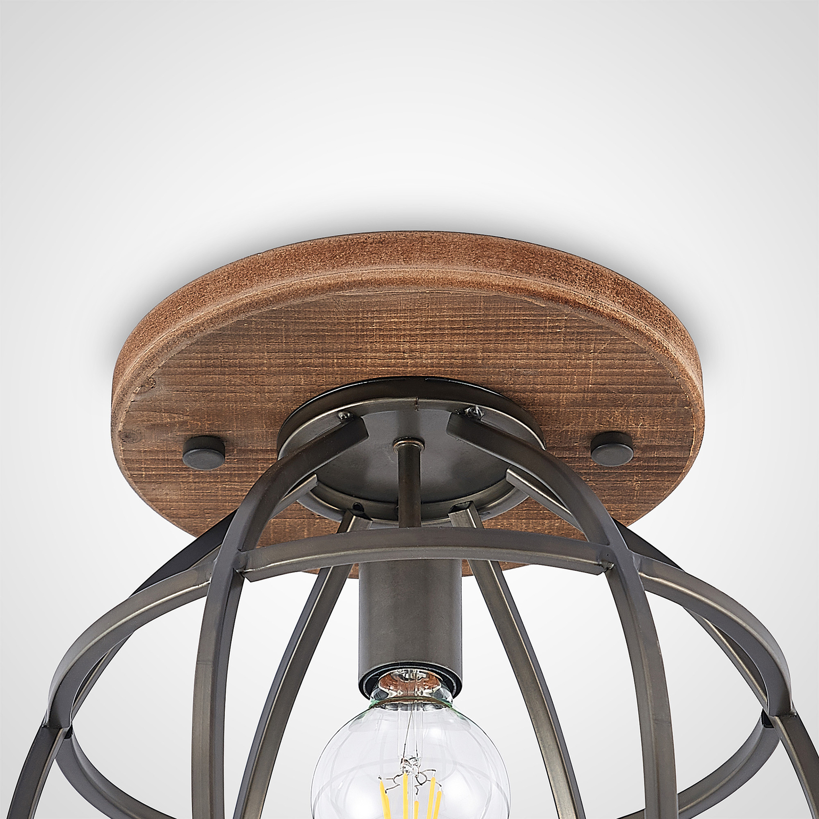 Lindby Rutger lampa sufitowa z klatkowym kloszem