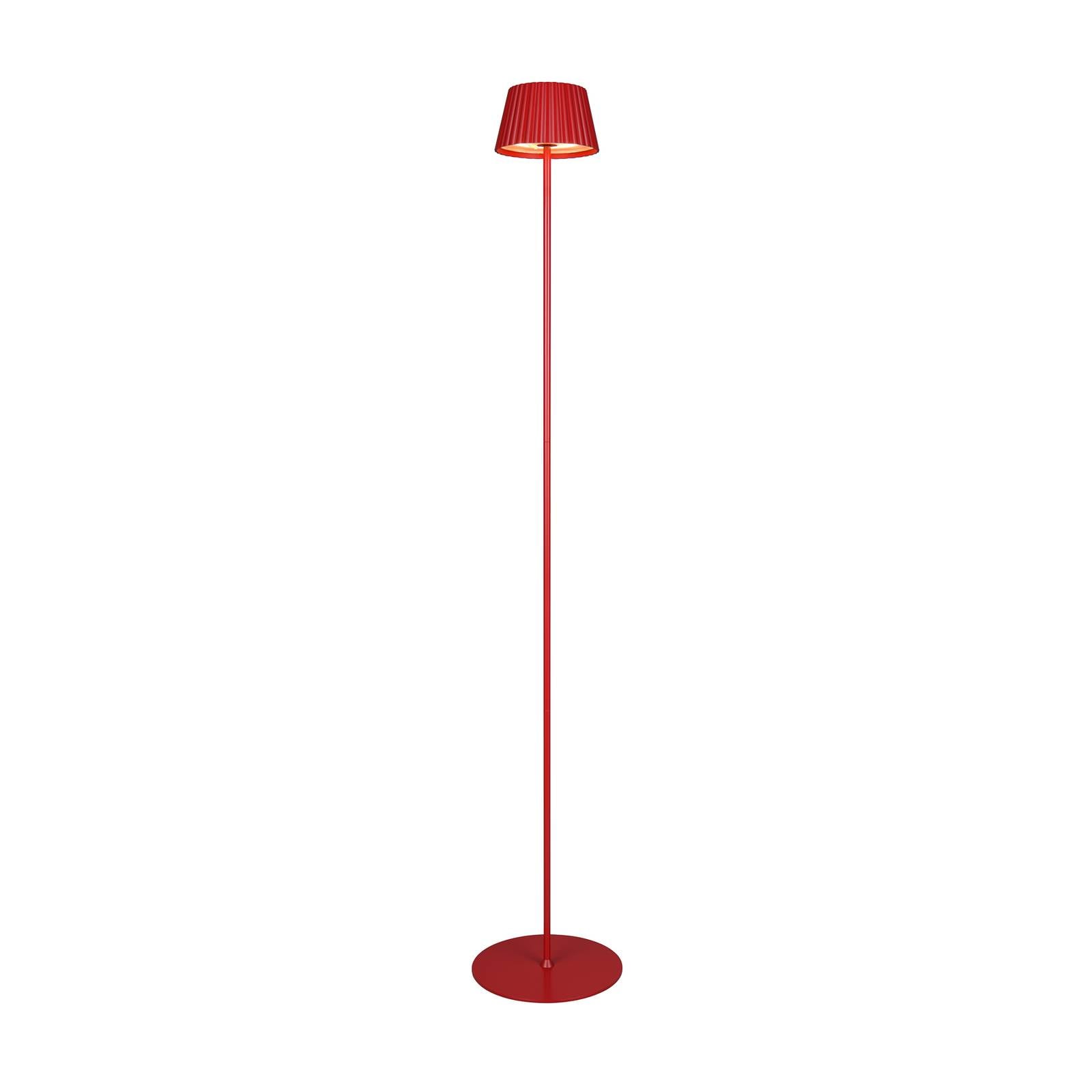 LED-Akku-Stehlampe Suarez, rot, Höhe 123 cm, Metall