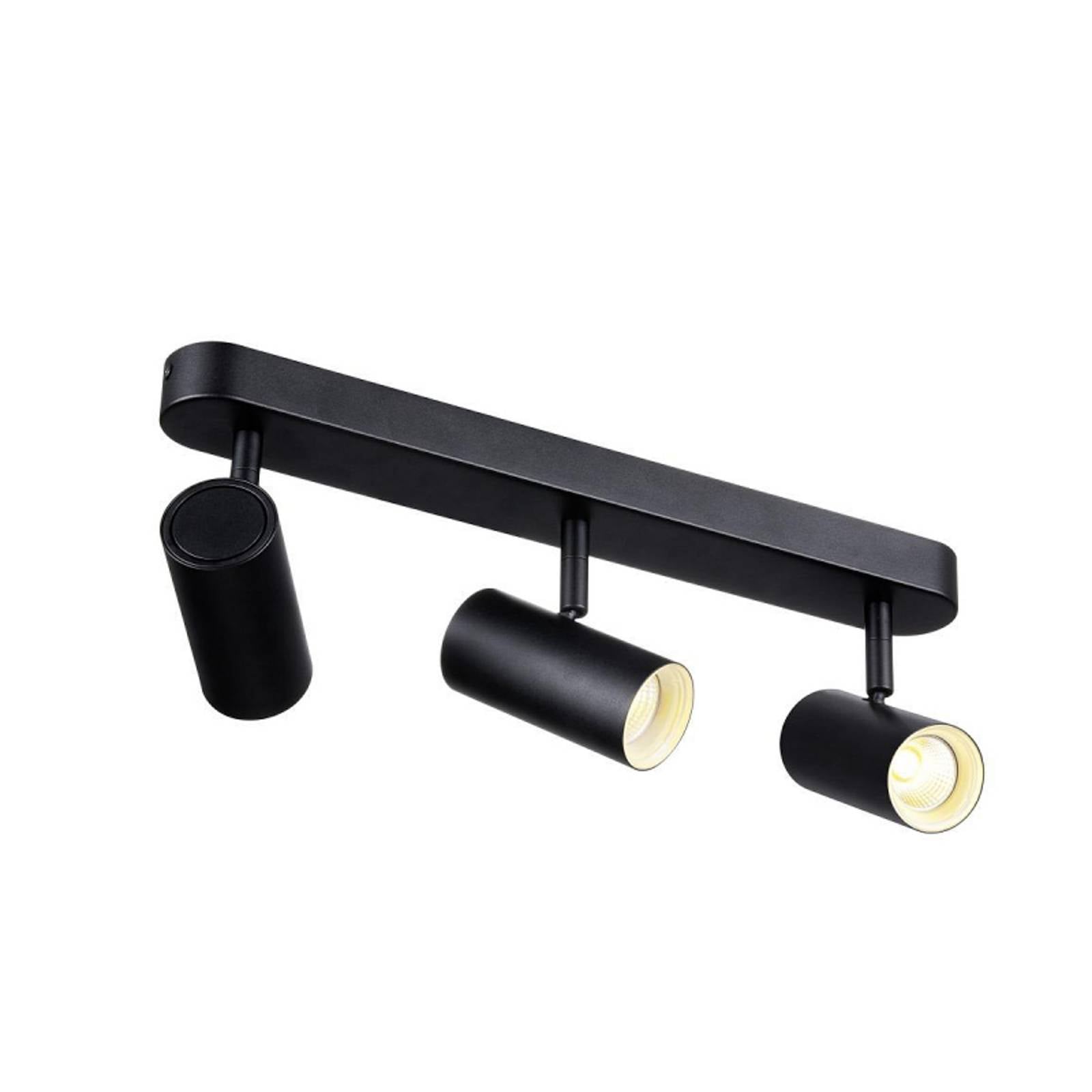 SLV LED-Deckenstrahler Noblo, 3.000 K, schwarz, Länge 40 cm