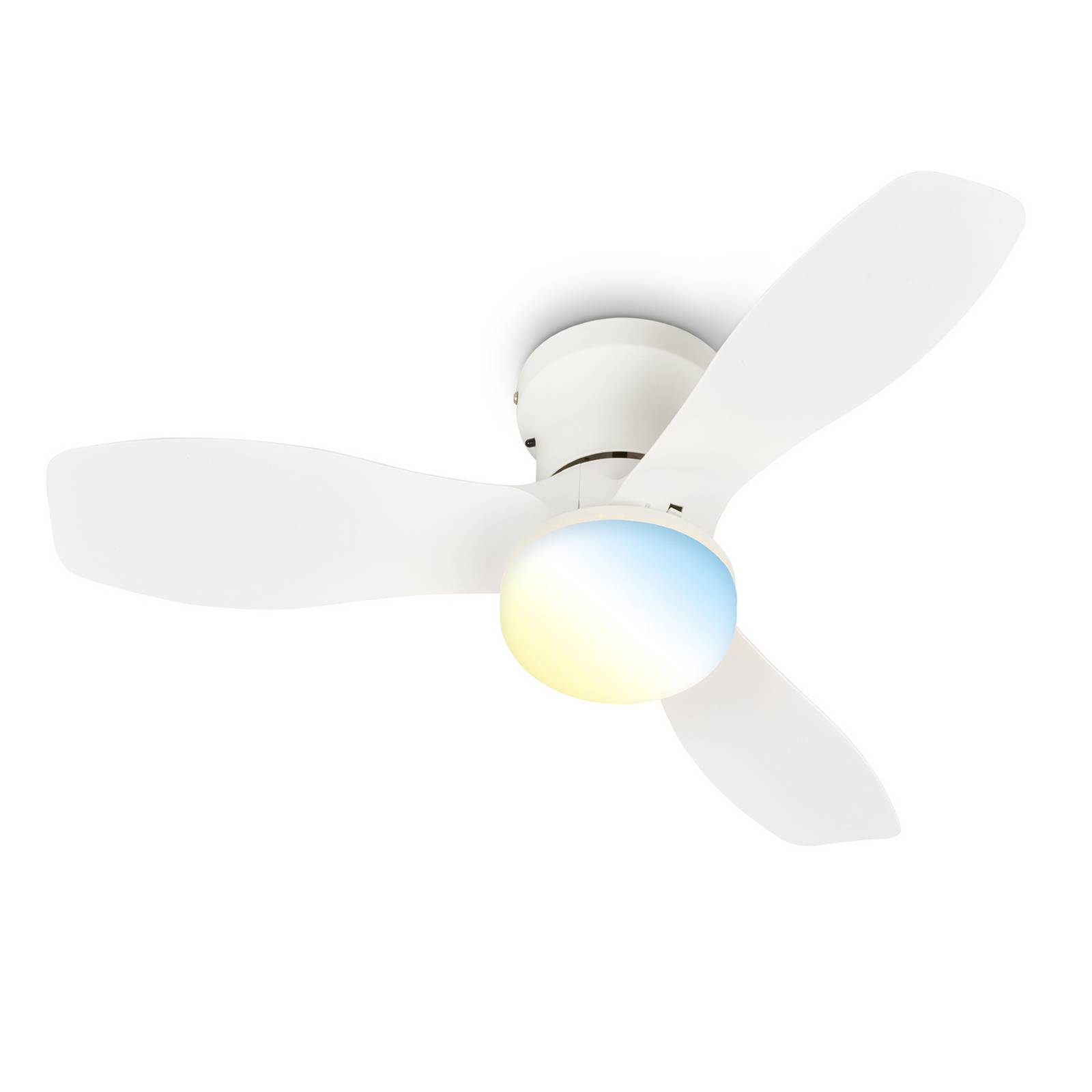 LED-Deckenventilator Pan, DC-Motor, weiß, Ø 60 cm, CCT