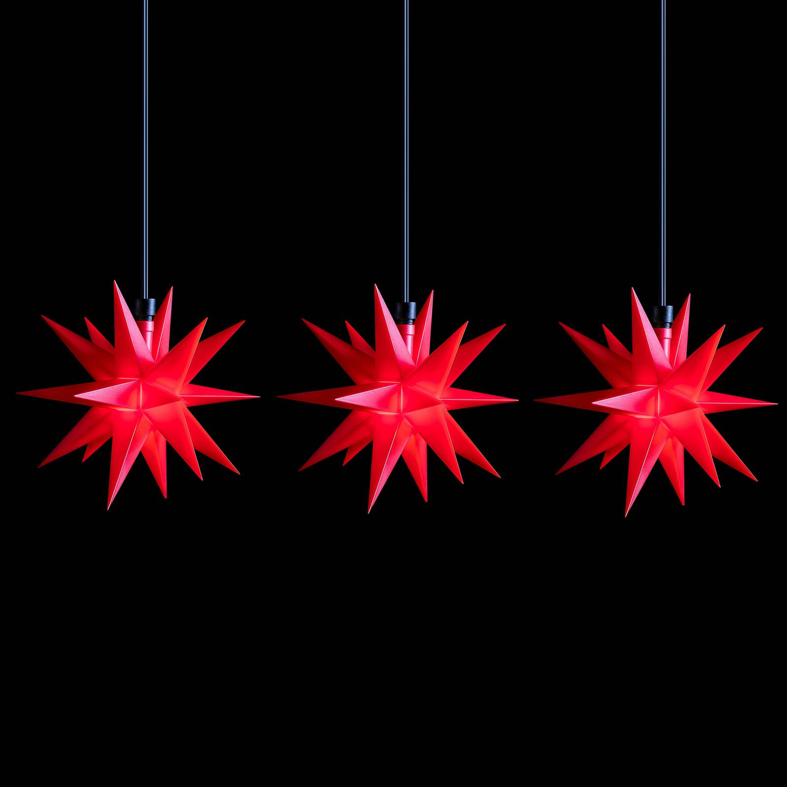 STERNTALER Guirlande LED mini-étoiles à 3 lampes rouge