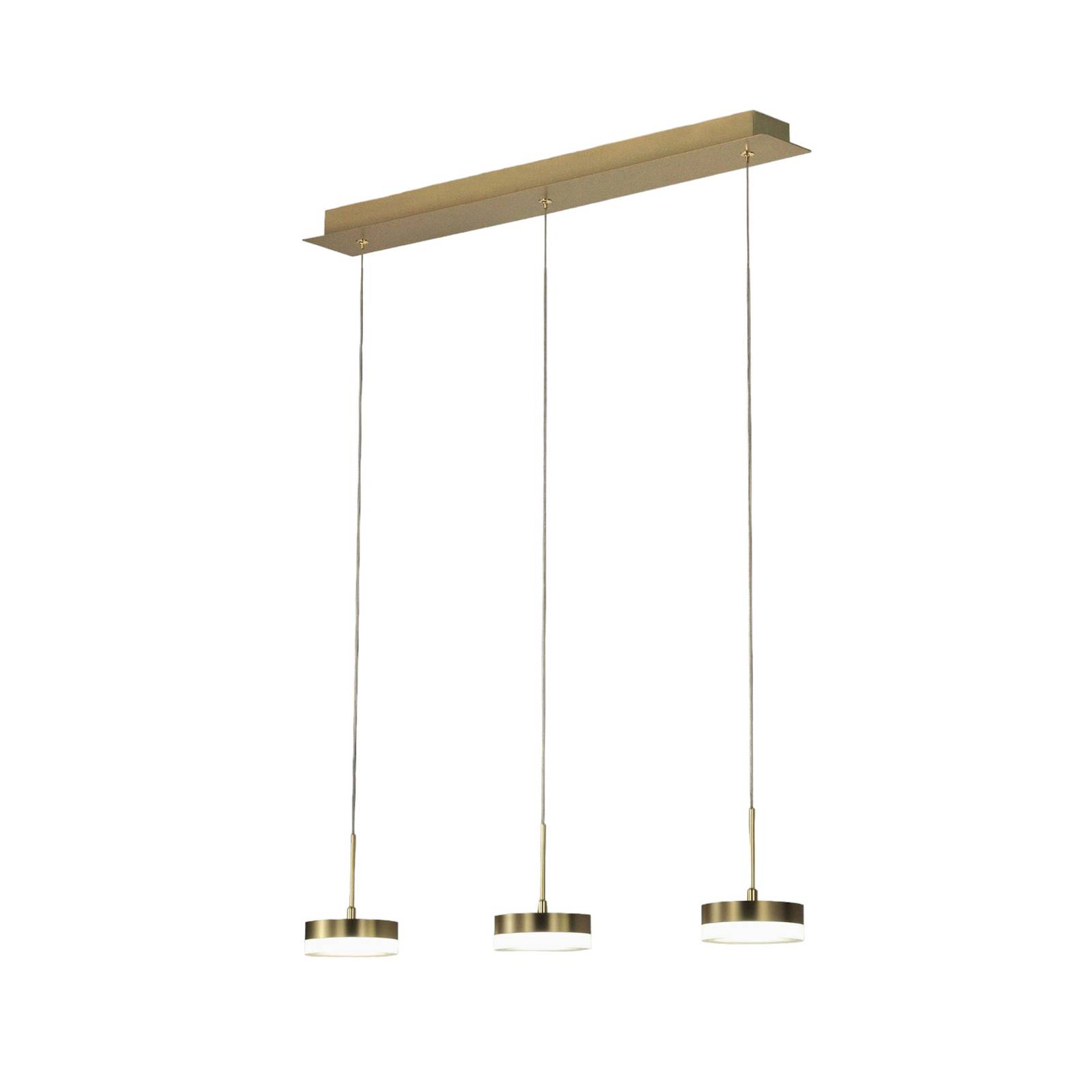 LED-Hängeleuchte Dunk, messing, 3-flammig, 3.000 K, Metall