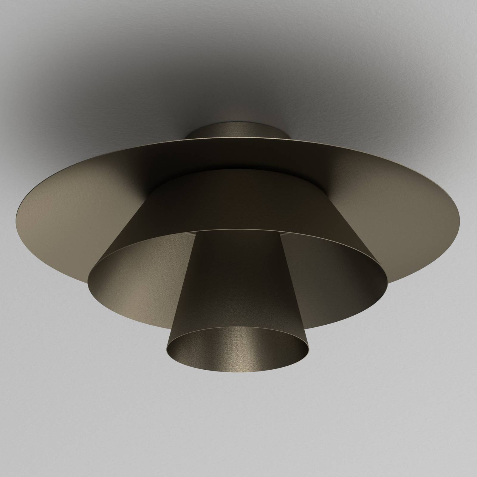 Lampa sufitowa Plato, tytan, metal, Ø 38 cm, E27