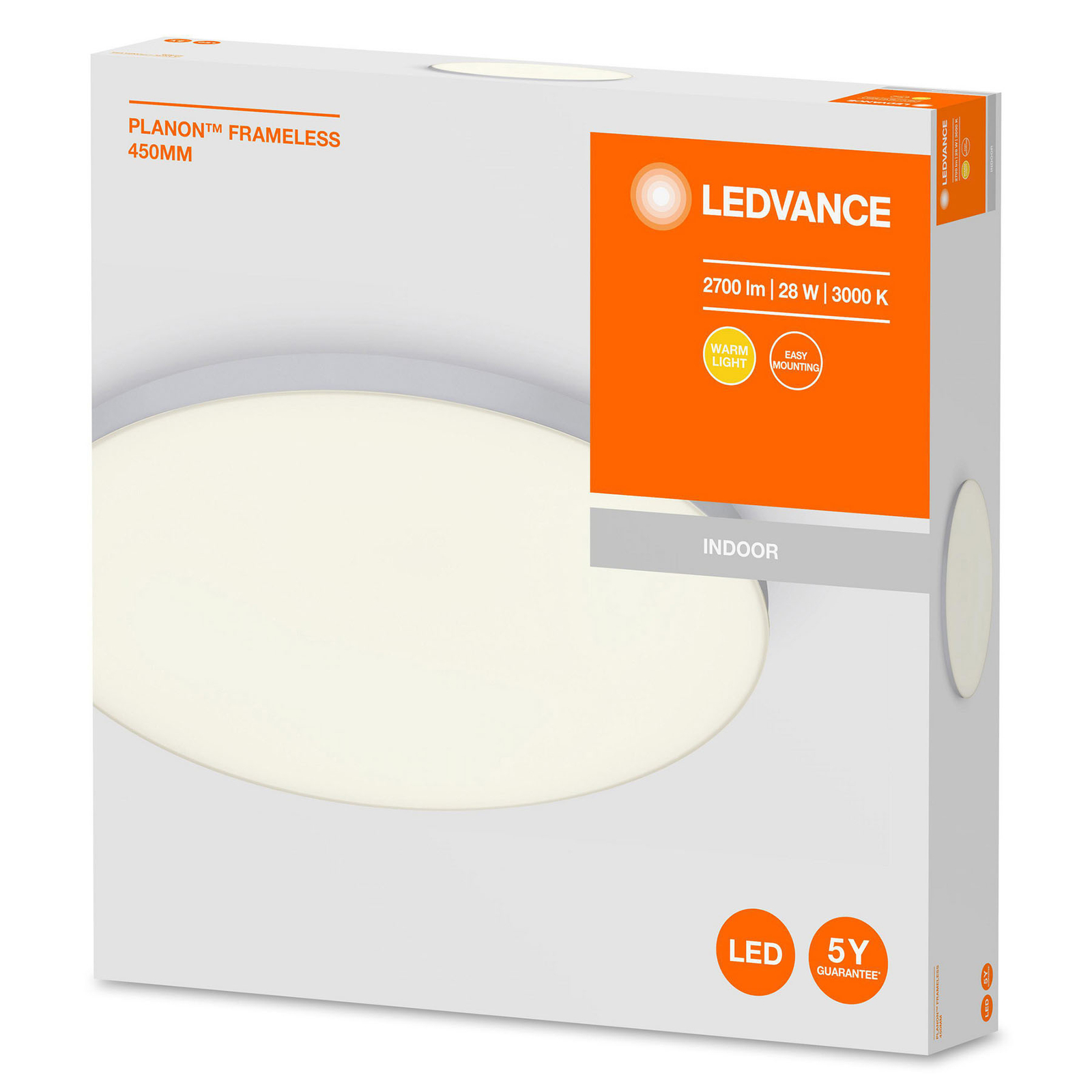 Ledvance Planon Frameless Round -LED-paneeli 45 cm