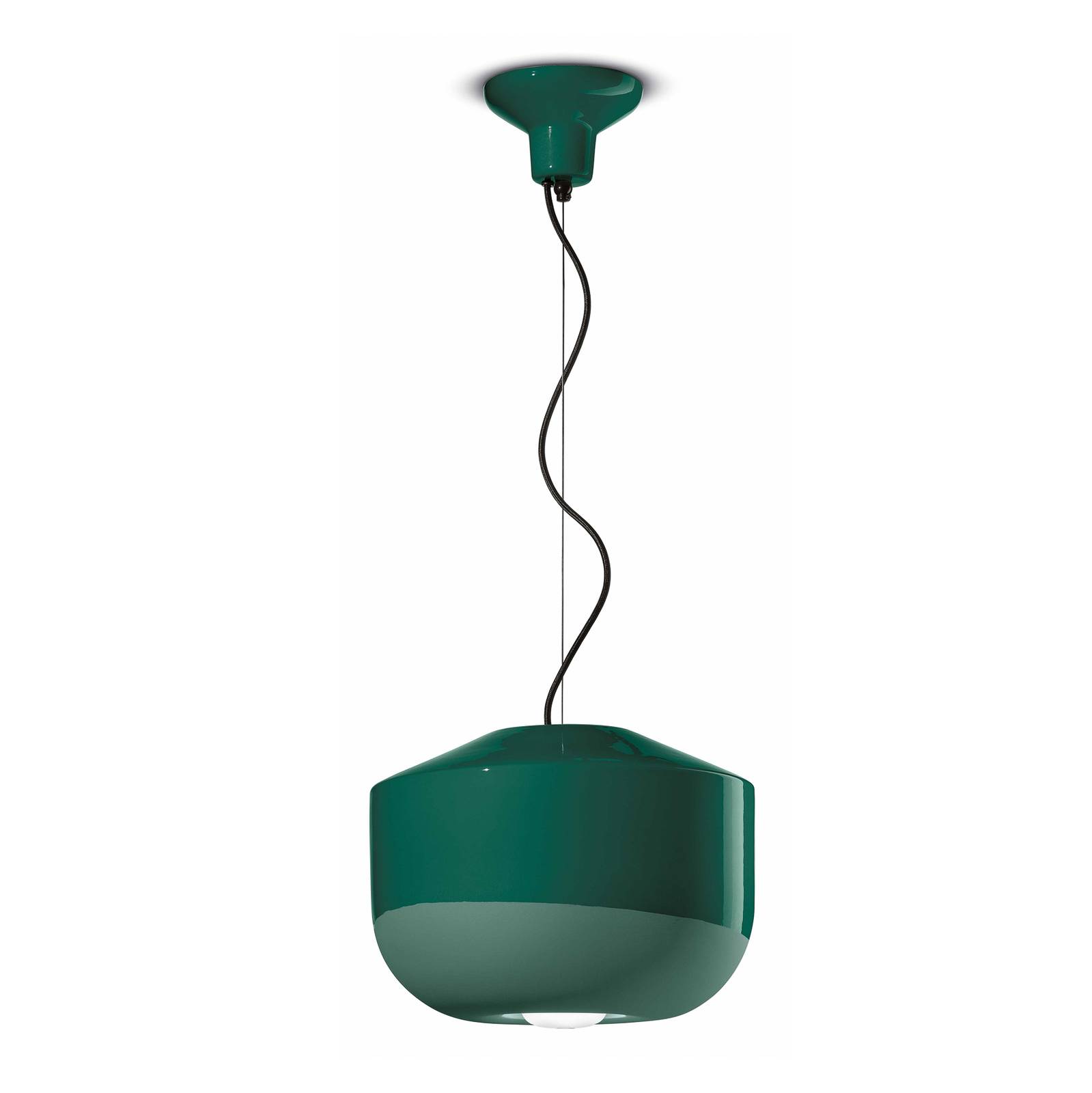 Suspension Bellota en céramique Ø 35 cm verte