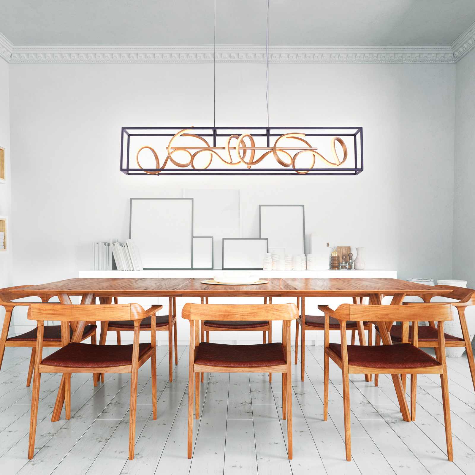 LED pakabinamas šviestuvas „SELINA“, juodos ir auksinės spalvos, ilgis 110 cm, LED pakabinamas šviestuvas „SELINA“, juodos ir auksinės spalvos, ilgis 110 cm,
