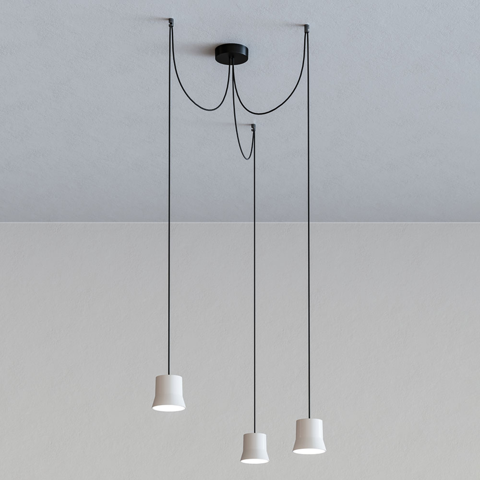 Artemide GIO.light Cluster hanging light, white, for Living / Dining Room, aluminium, glass, 8 W, energy efficiency: A, H: 9.8 cm