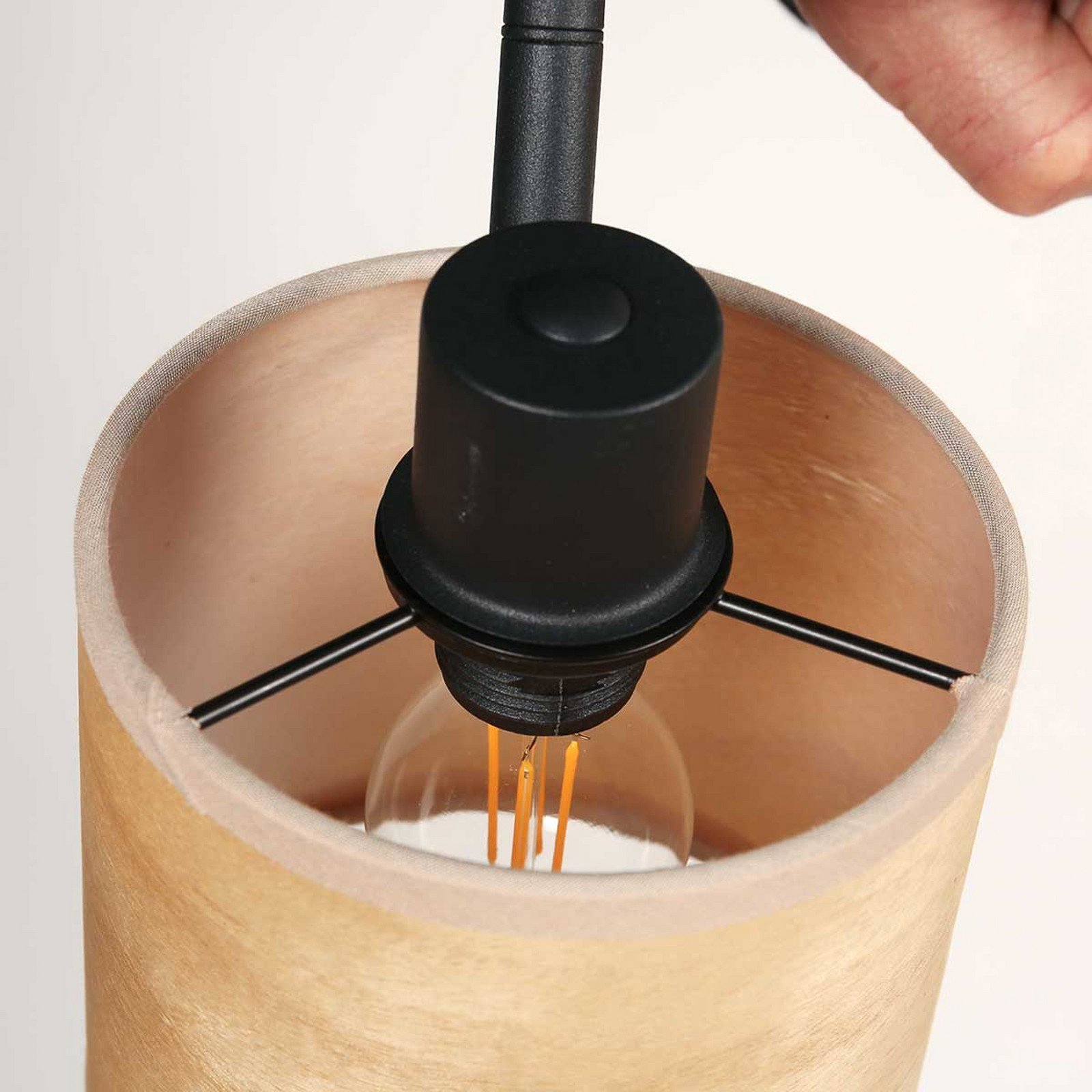 Steinhauer Plafonieră din bambus 3 lumini - Camera de zi / sufragerie - modern - natural negru - Bamboo
