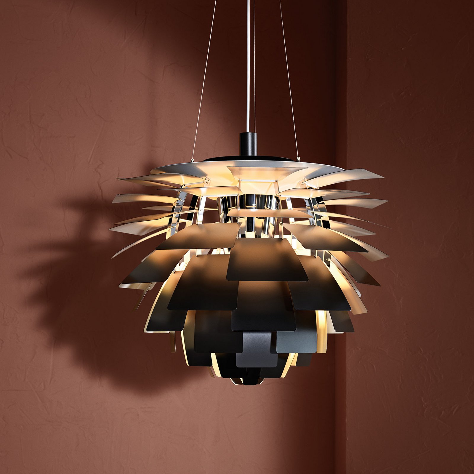 PH Artichoke V4 Hängelampe, schwarz, Ø 60 cm, Louis Poulsen