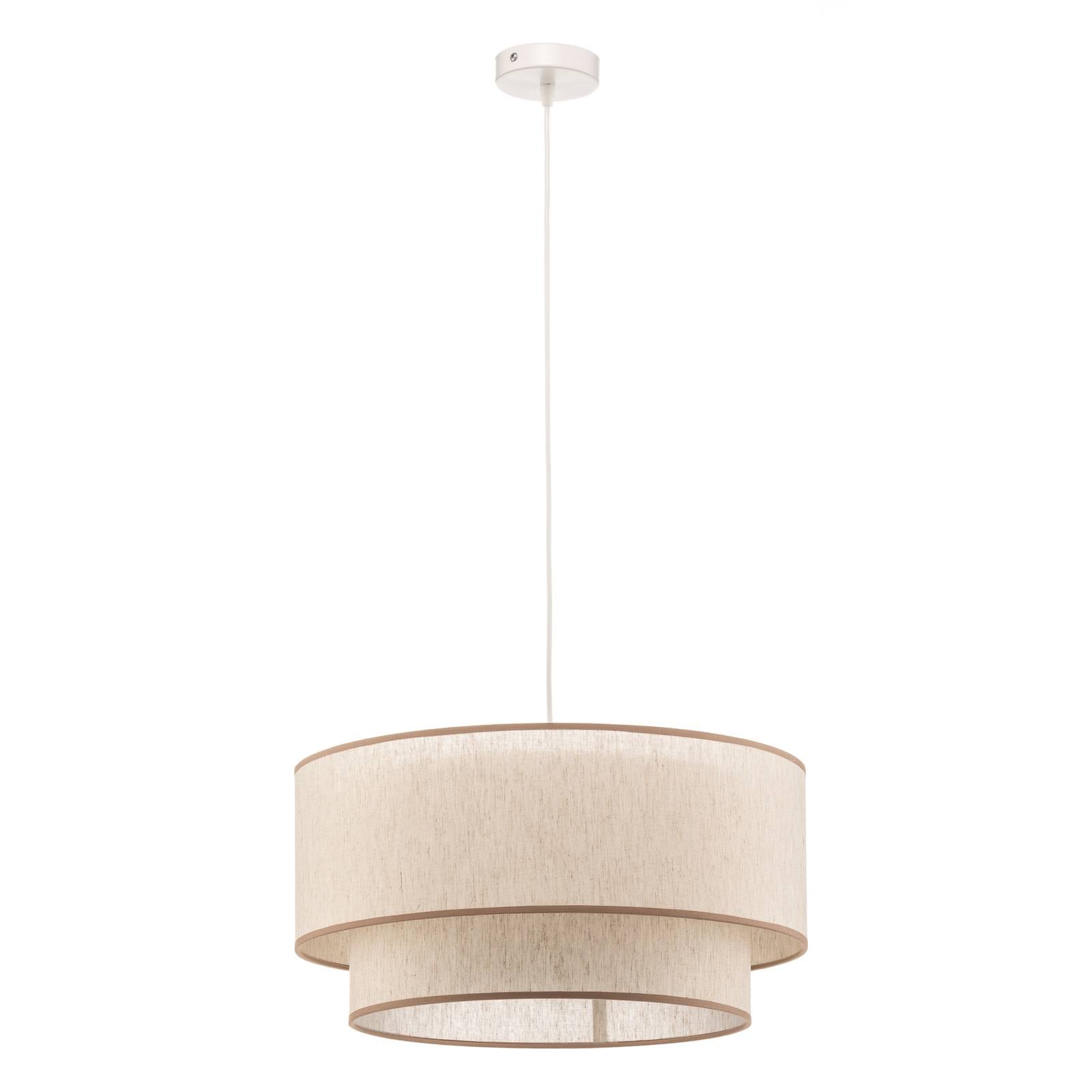 Hängeleuchte Boho, Doppelschirm, beige