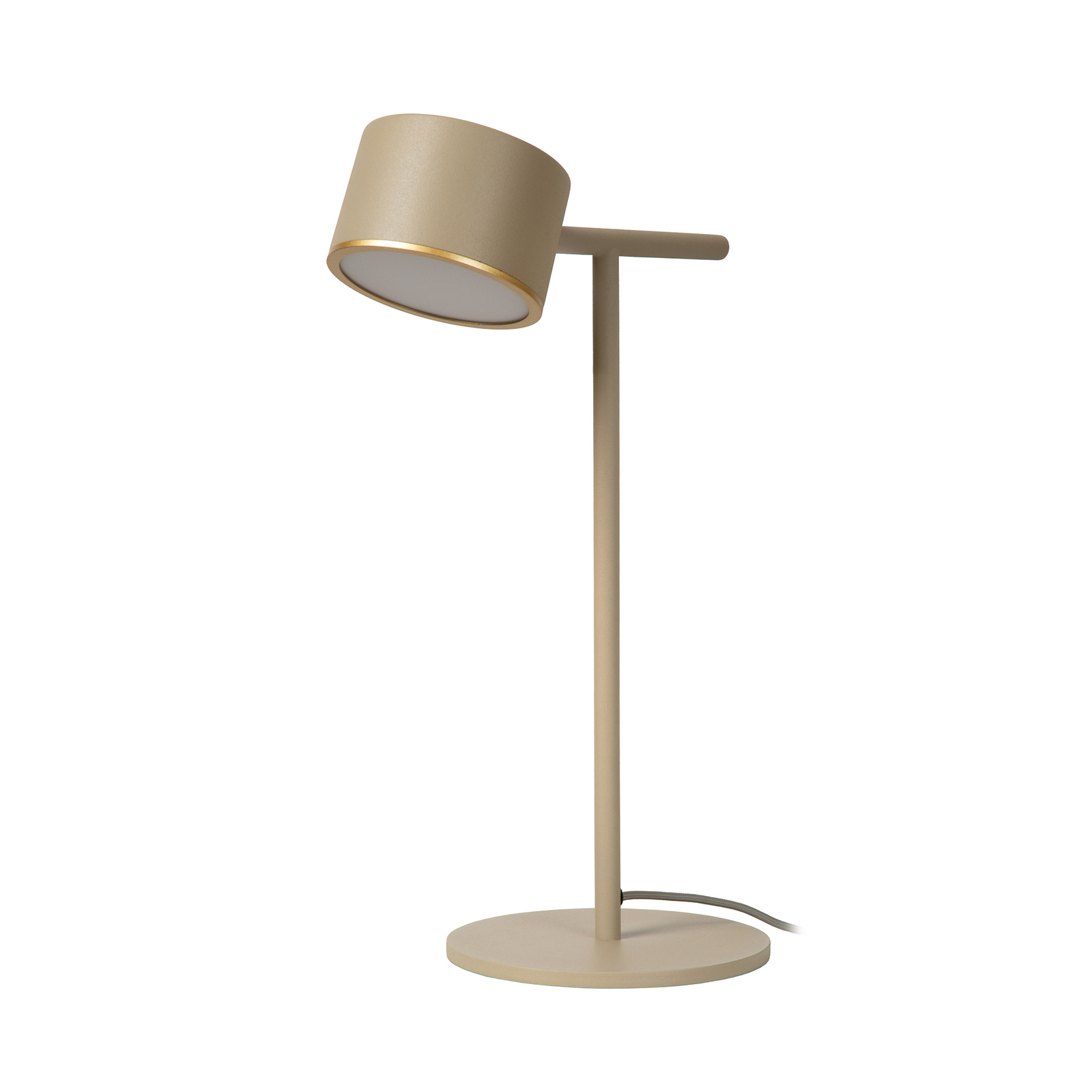 lampe à poser LED Gian, taupe, hauteur 40 cm, métal