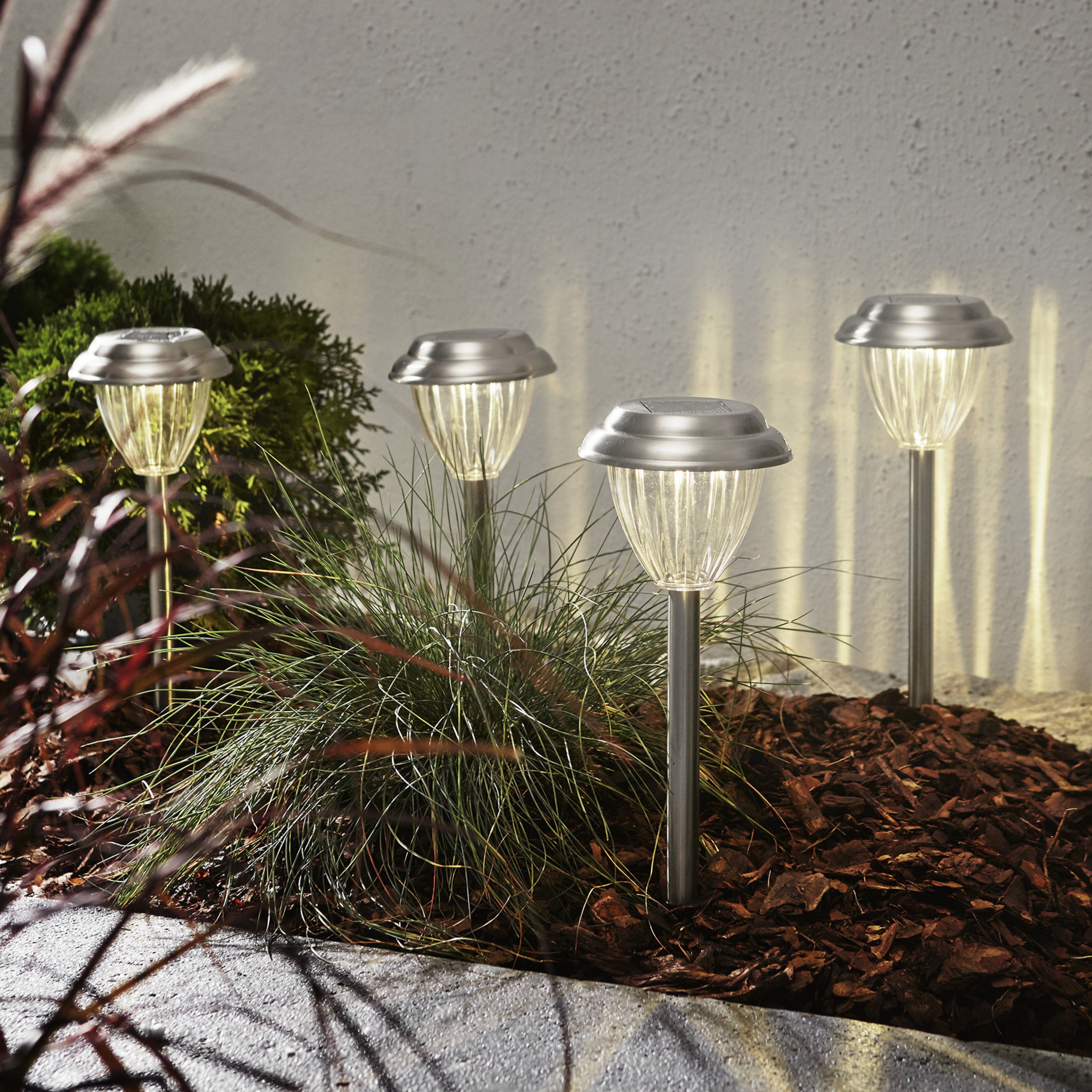 Potelet solaire LED Palma en lot de 4