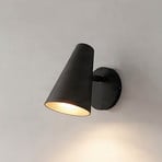 Nástenné svietidlo Lucande Wibke, výška 24 cm, čierna, zlatá, kov